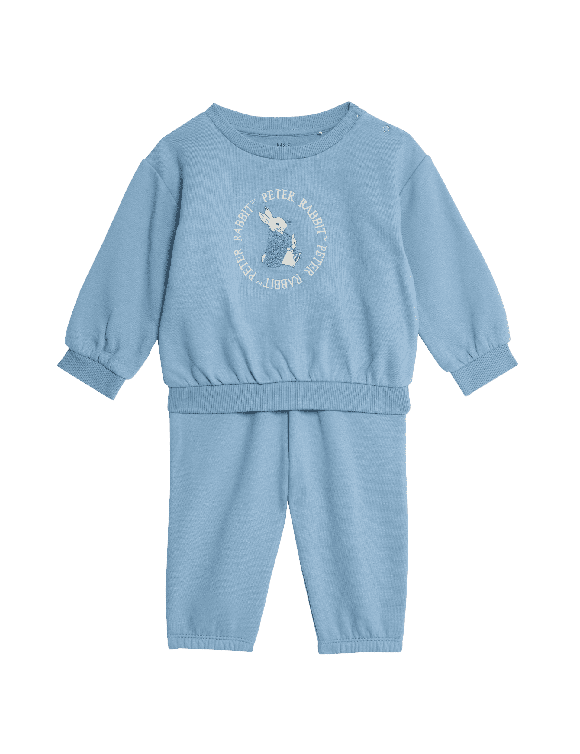 M&S Collection Boys 2pc Cotton Rich Peter Rabbit Outfit (0-3 Yrs) - 3-6 M - Light Blue Mix, Light B