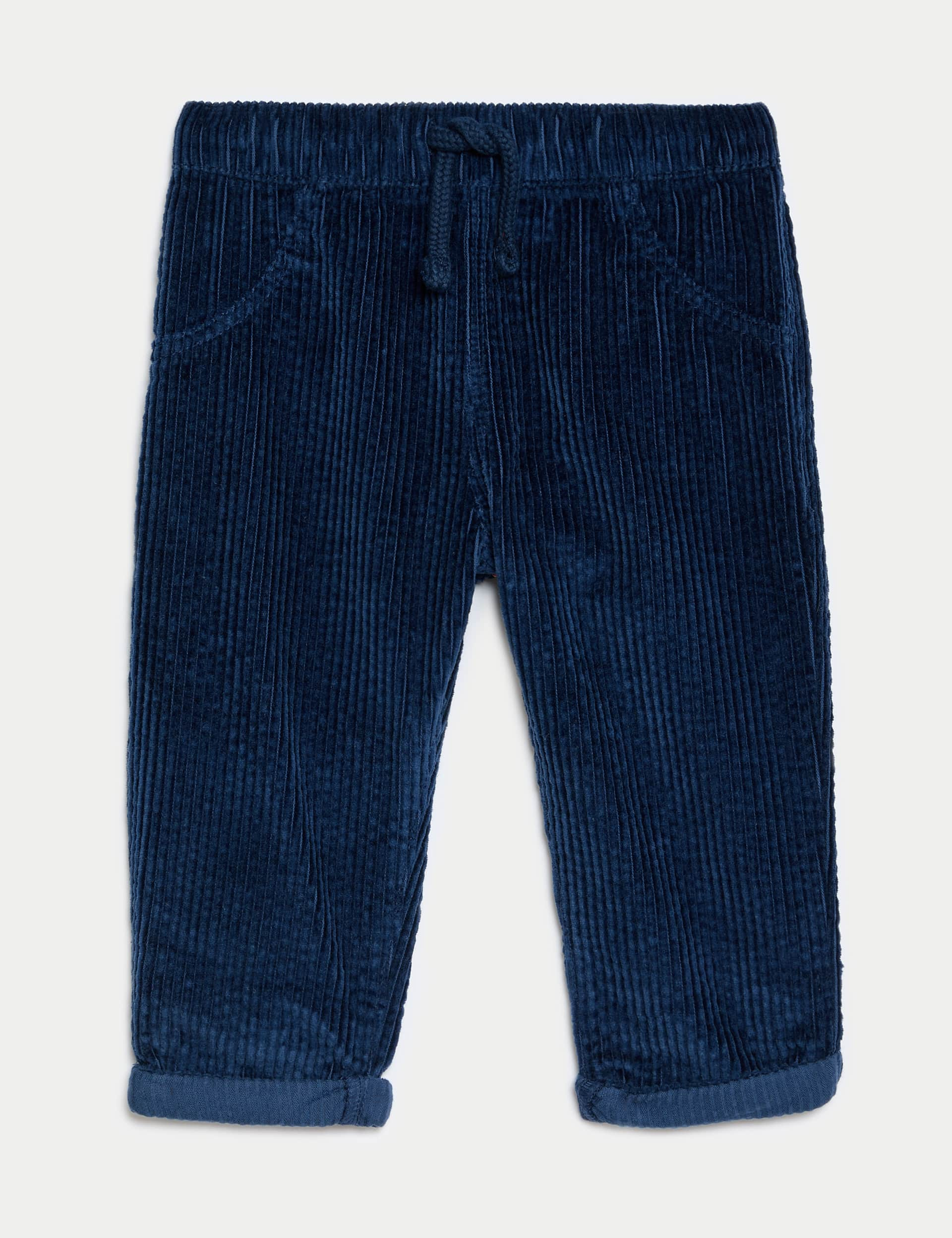 M&S Boys Cord Trousers (0-3 Yrs) - 3-6 M - Navy, Mink,Charcoal,Navy