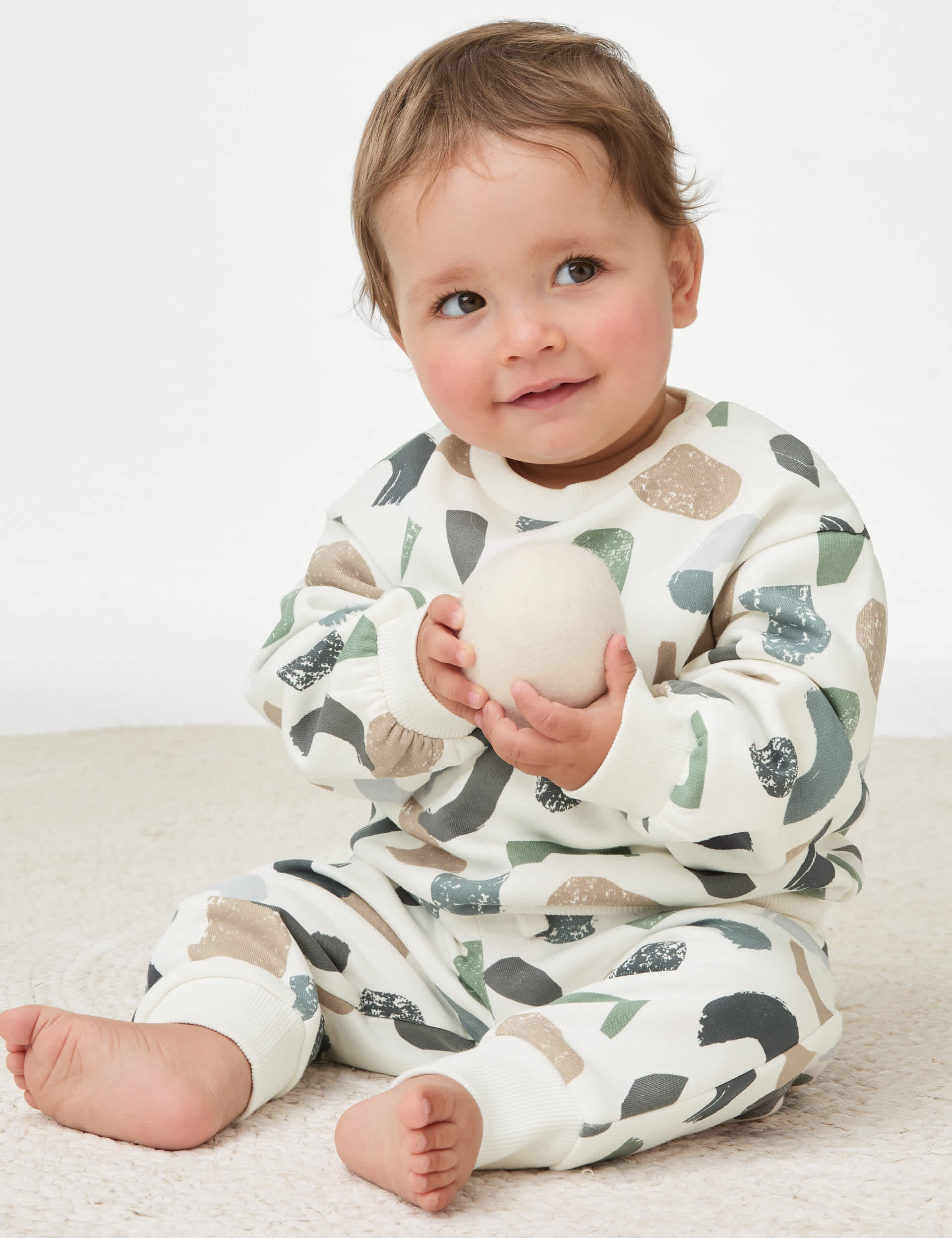 M&S Boys Cotton Rich Printed Joggers (0-3 Yrs)