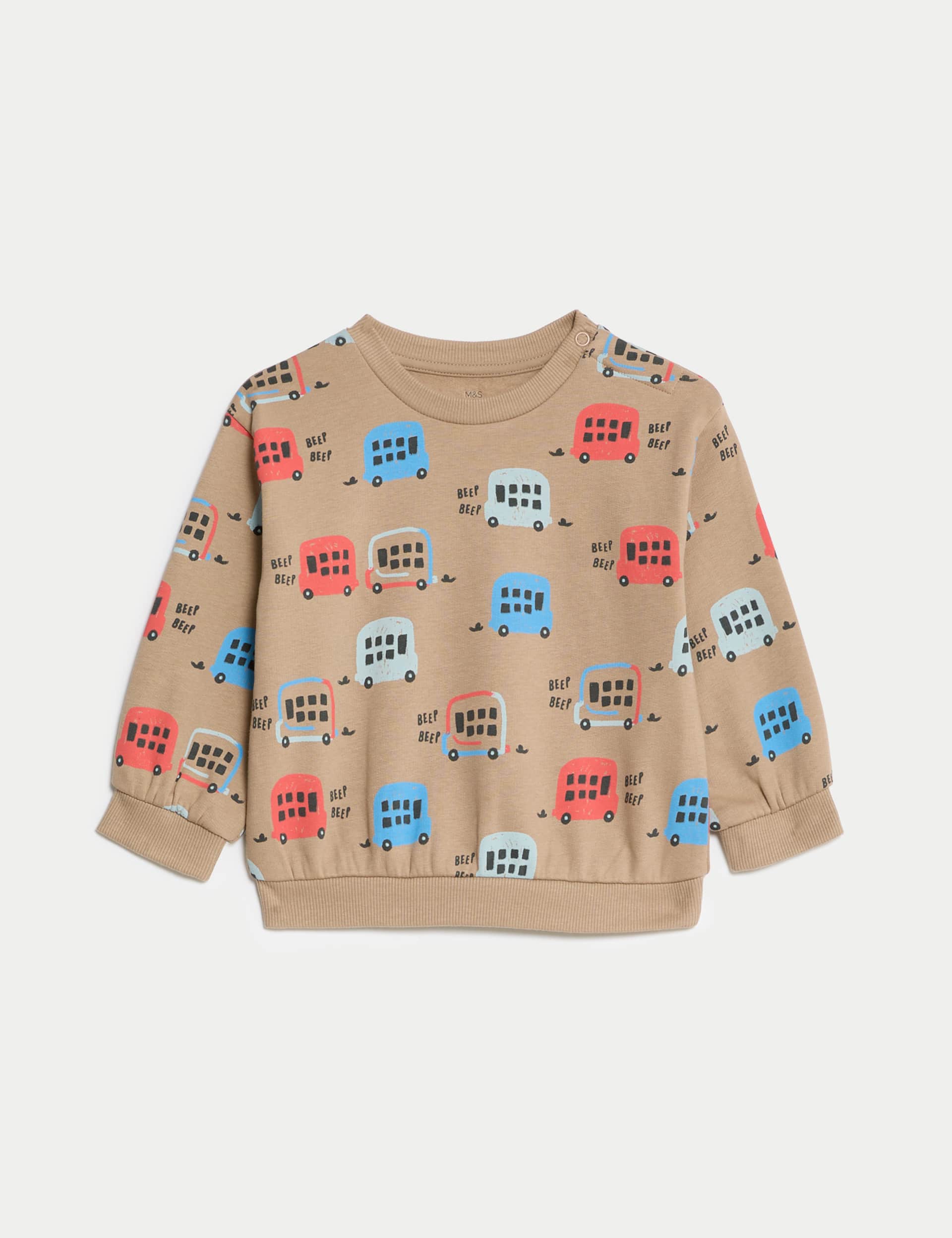 M&S Boys Cotton Rich Bus Sweatshirt (0-3 Yrs)