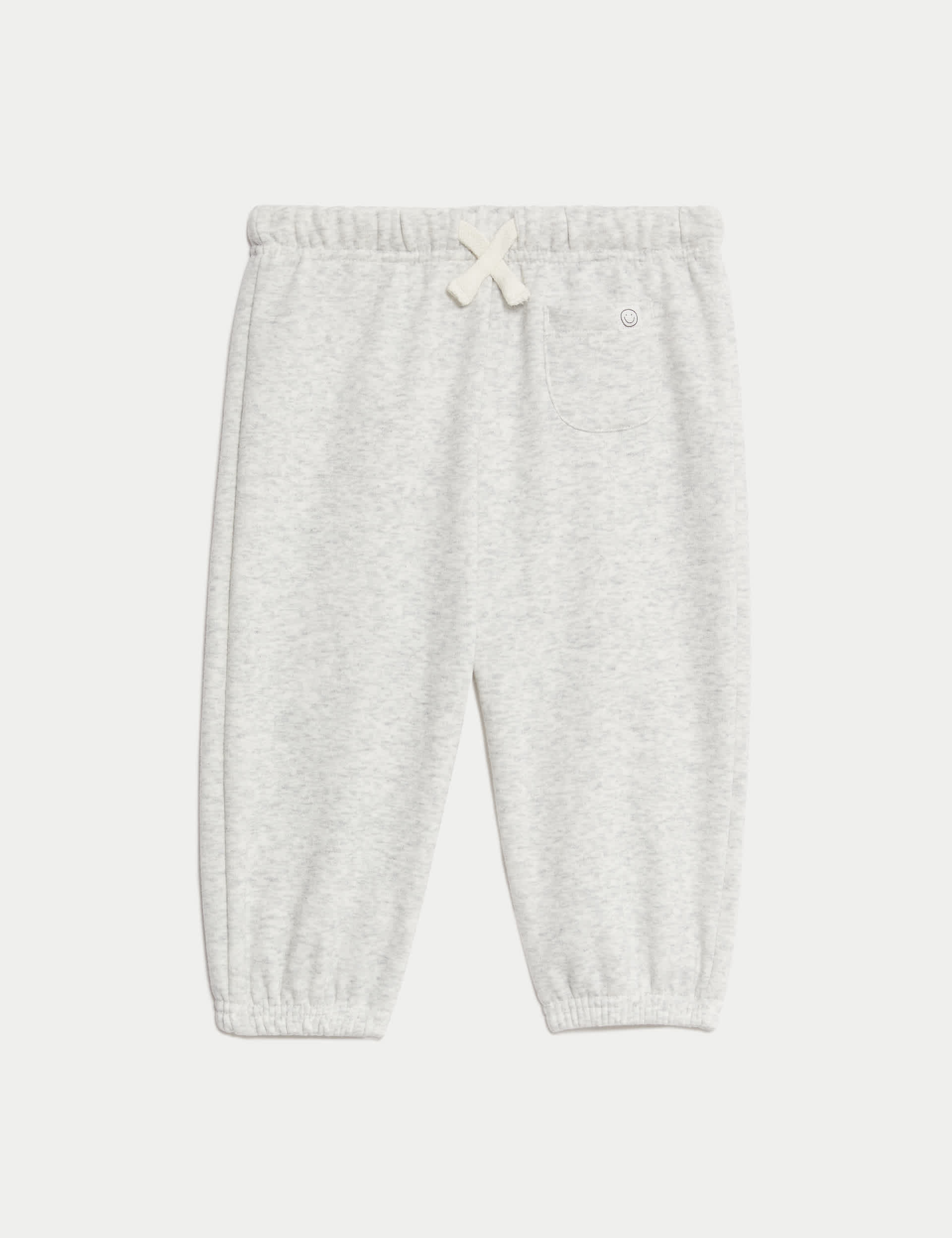 M&S Collection Boys Cotton Blend Fleece Lined Joggers (0-3 Yrs) - 12-18 - Grey Marl, Brown,Grey Marl