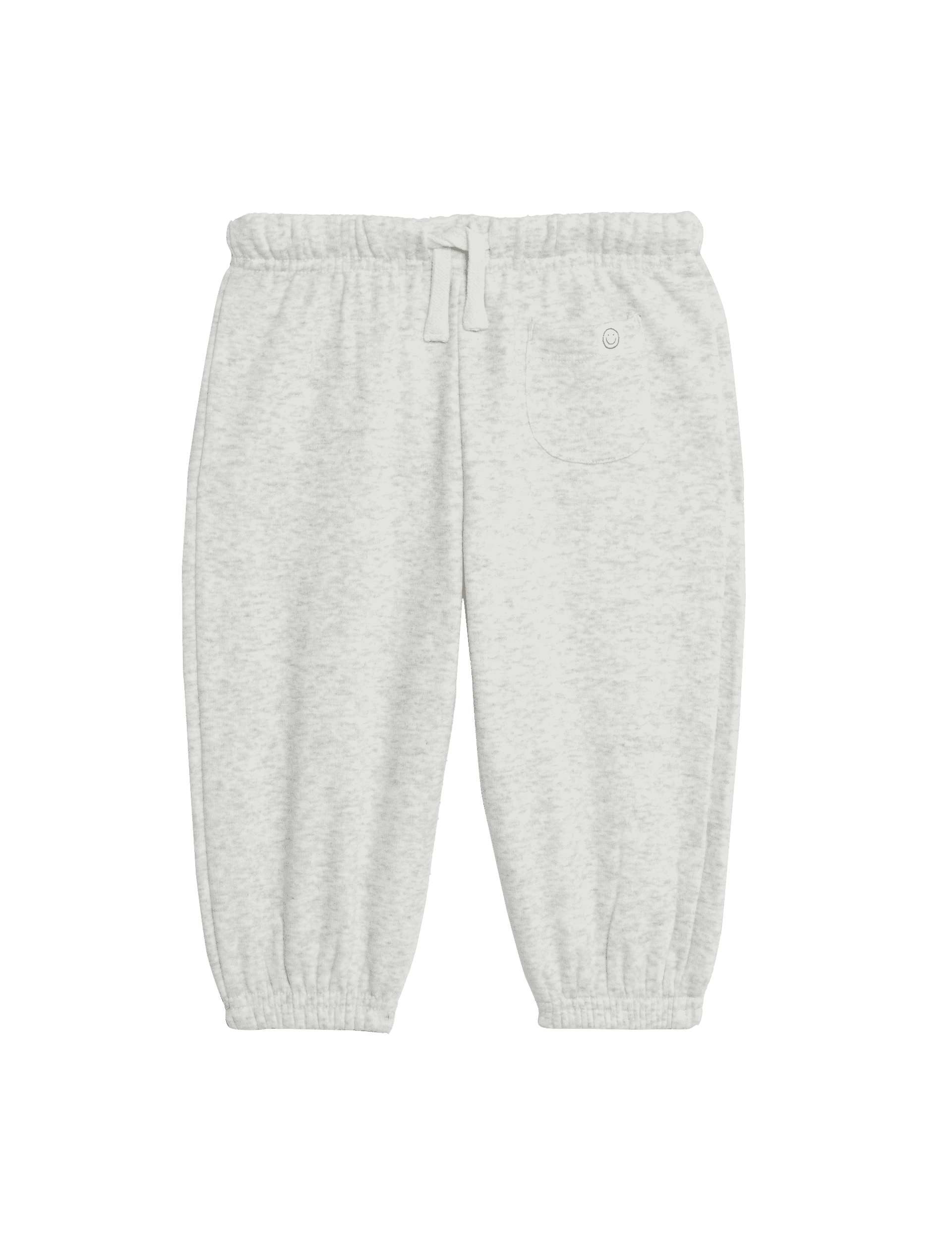 M&S Collection Boys Cotton Blend Fleece Lined Joggers (0-3 Yrs) - 12-18 - Grey Marl, Brown,Grey Marl