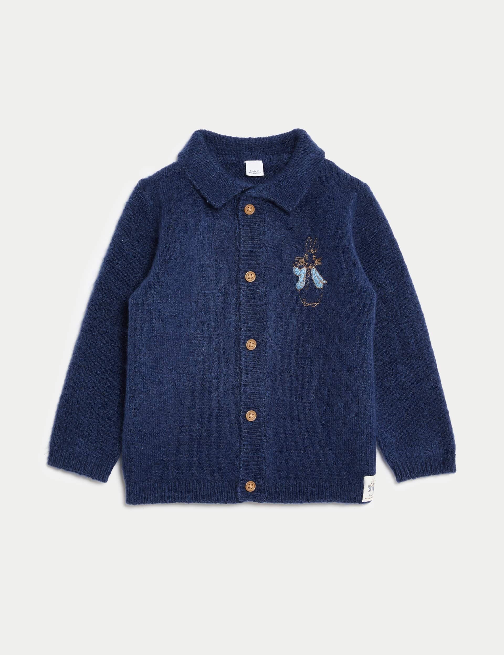 M&S Boys Peter Rabbit Knitted Cardigan (0-3 Yrs) - 12-18 - Navy Mix, Navy Mix