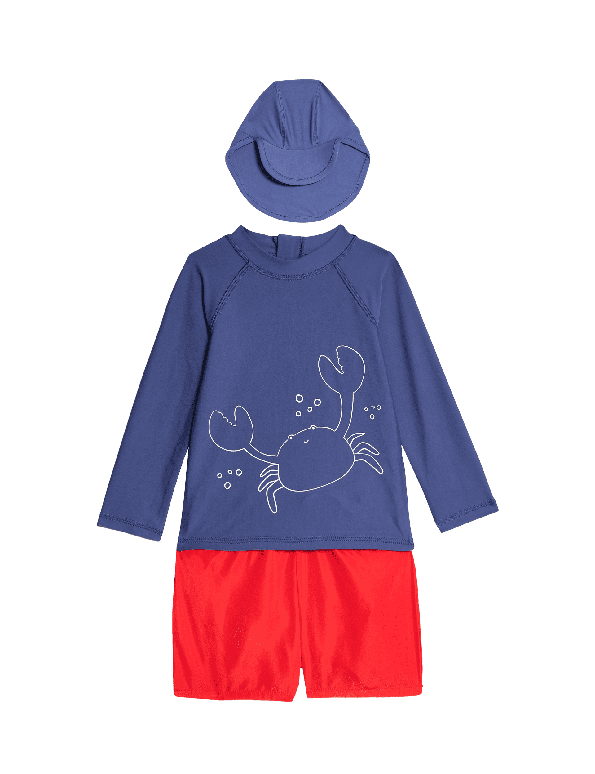 M&S Collection Boys 3pc Crab Swim Set (0-3 Yrs) - 2-3Y - Navy Mix, Navy Mix