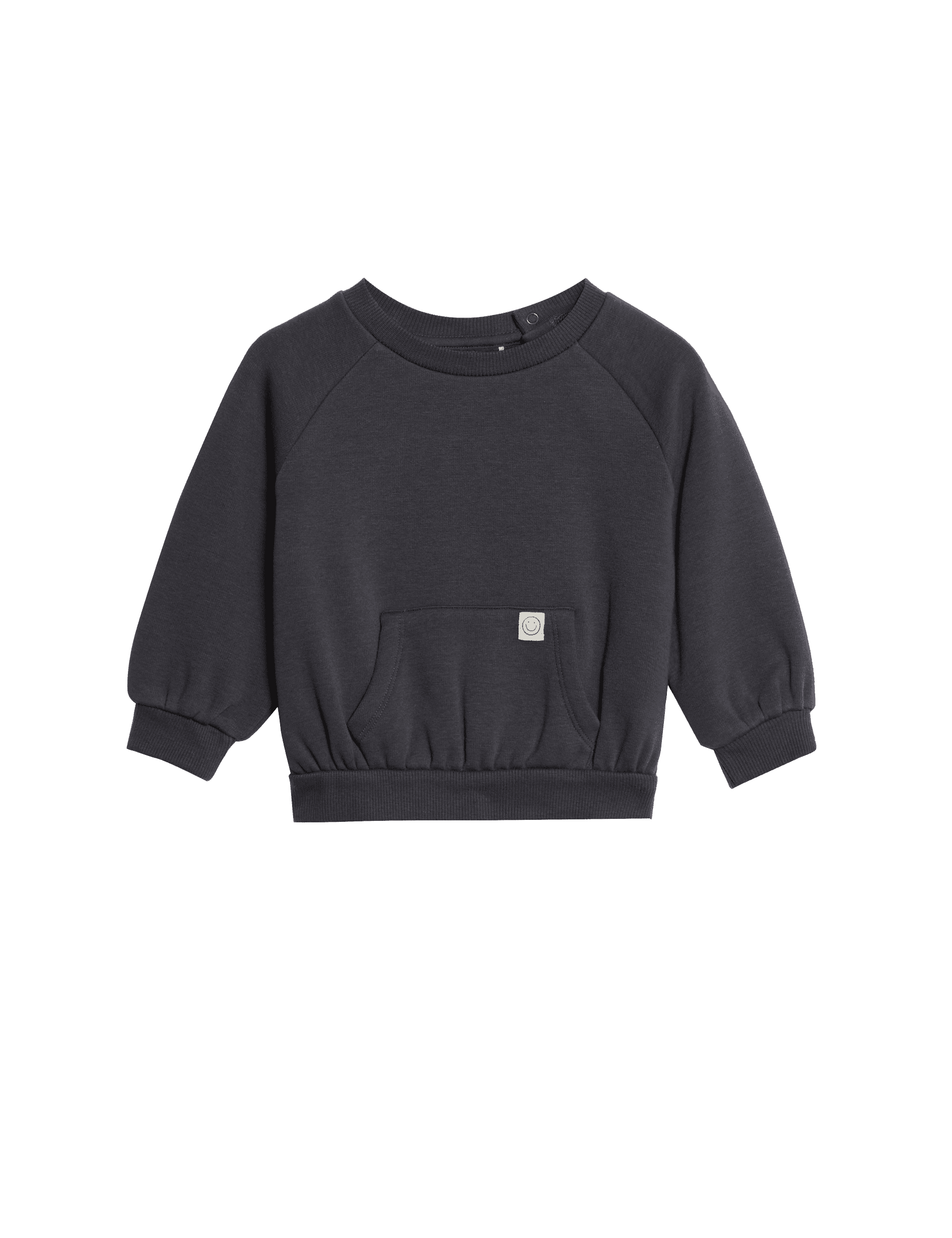 M&S Collection Boys Cotton Blend Sweatshirt (0-3 Yrs) - 12-18 - Charcoal, Charcoal,Grey Marl,Brown