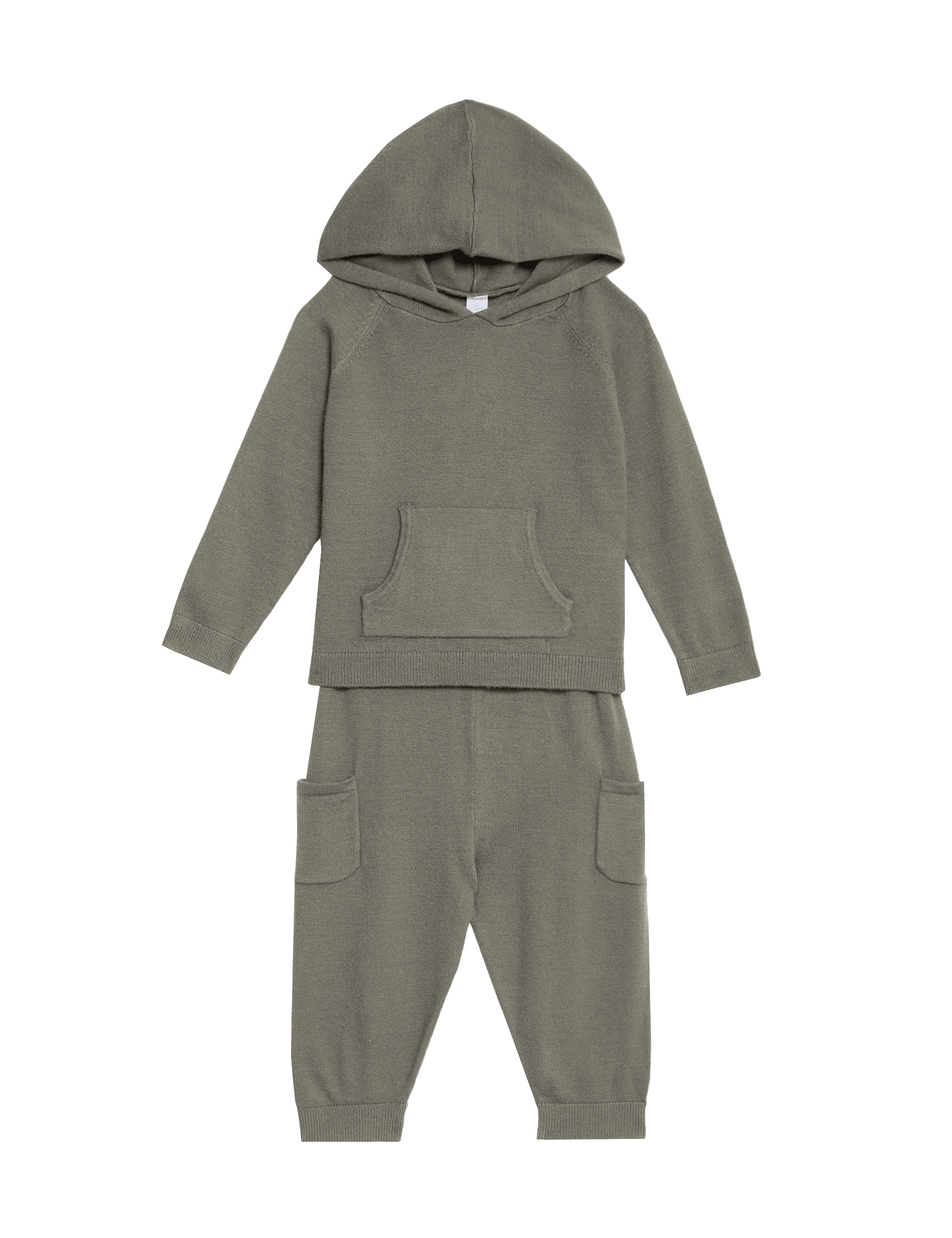 M&S Collection Boys Hooded Top & Bottom Outfit (0-3 Yrs) - 3-6 M - Green, Green