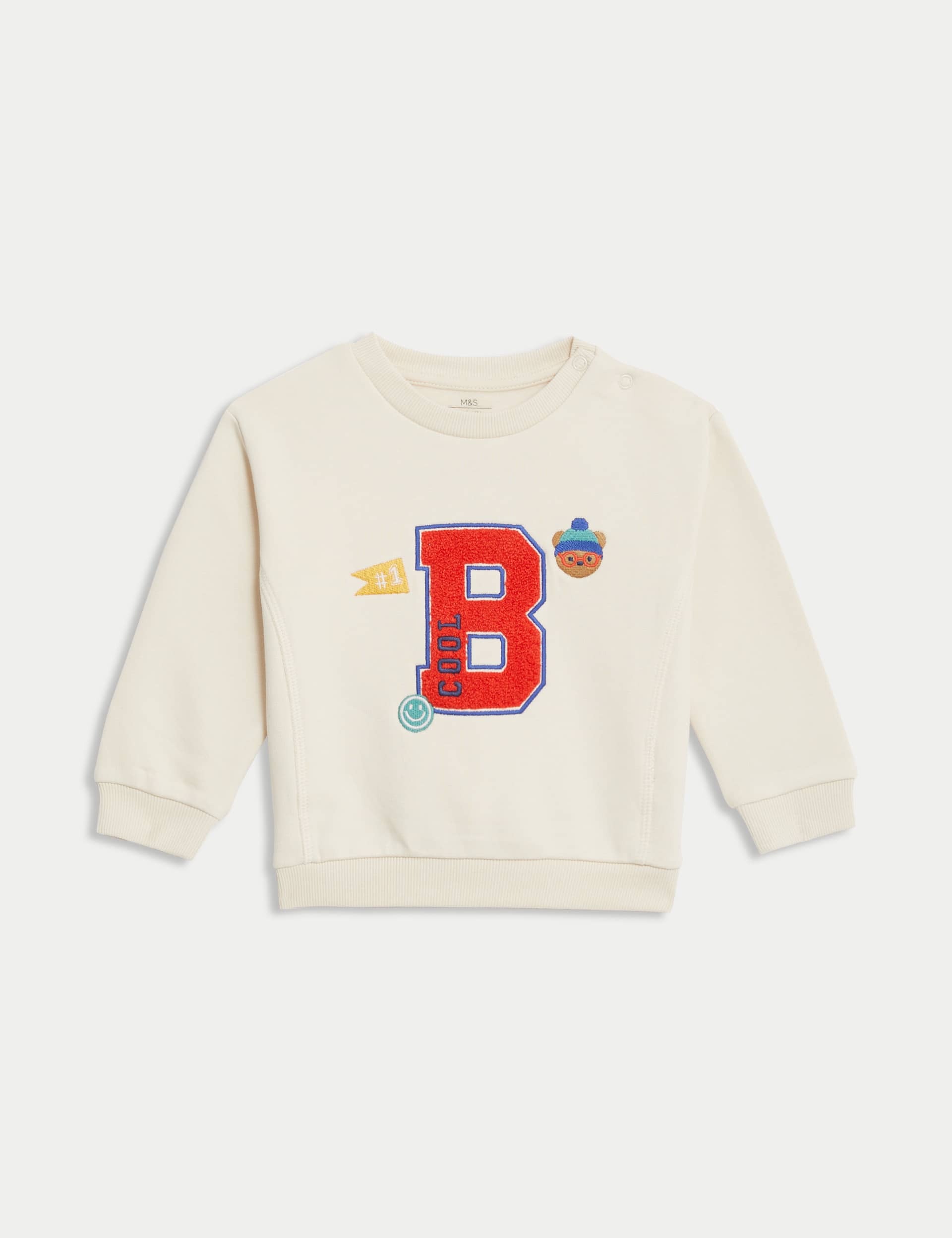 M&S Boys Cotton Rich Cool Slogan Sweatshirt (0-8 Yrs) - 12-18 - Multi, Multi