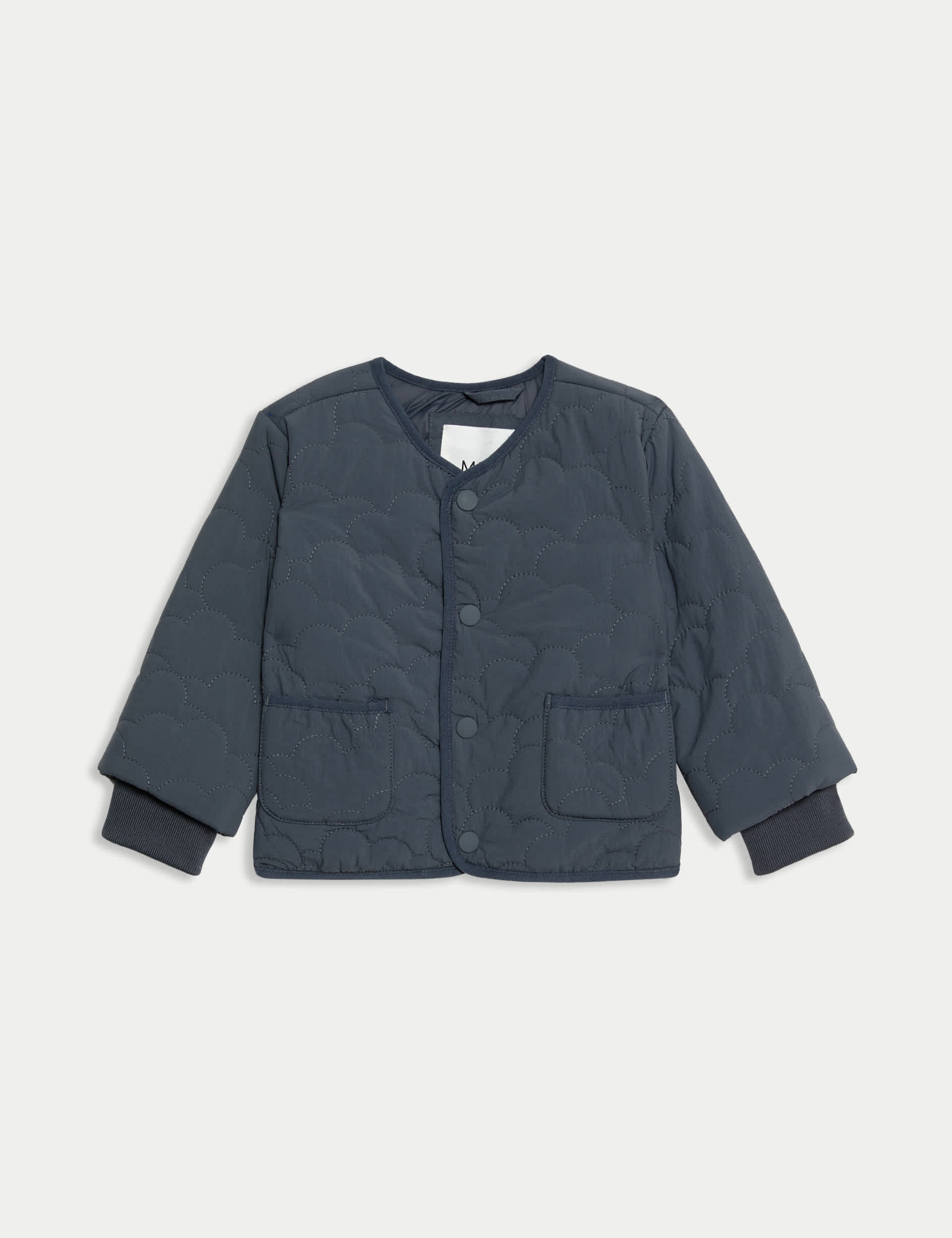 M&S Collection Boys Quilted Jacket (0-3 Yrs) - 12-18 - Charcoal, Charcoal