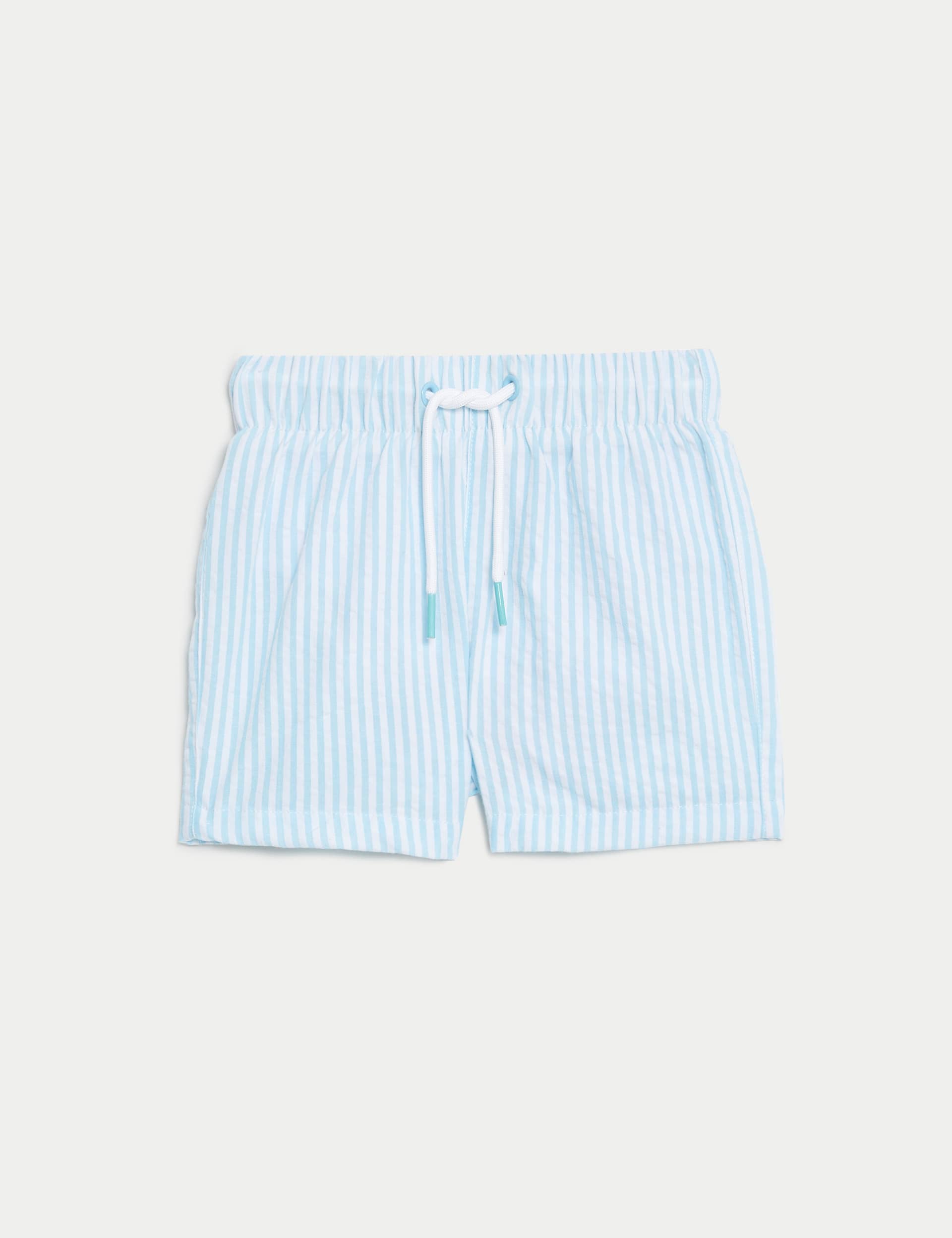 M&S Boys Striped Swim Shorts (0-3 Yrs) - 18-24 - Turquoise Mix, Turquoise Mix