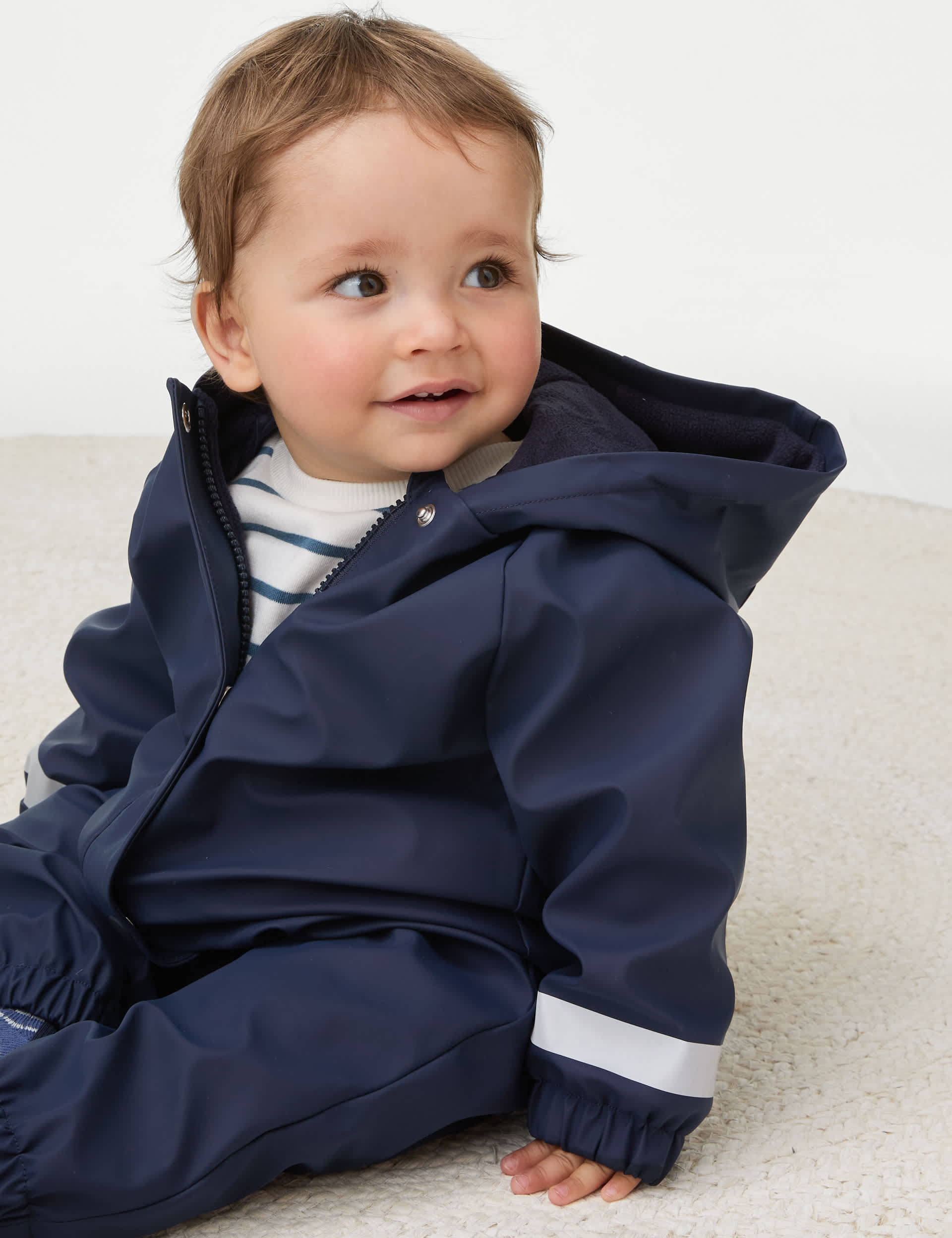 M&S Boys Fisherman Puddlesuit (9 Mths-5 Yrs) - 9-12M - Navy, Navy