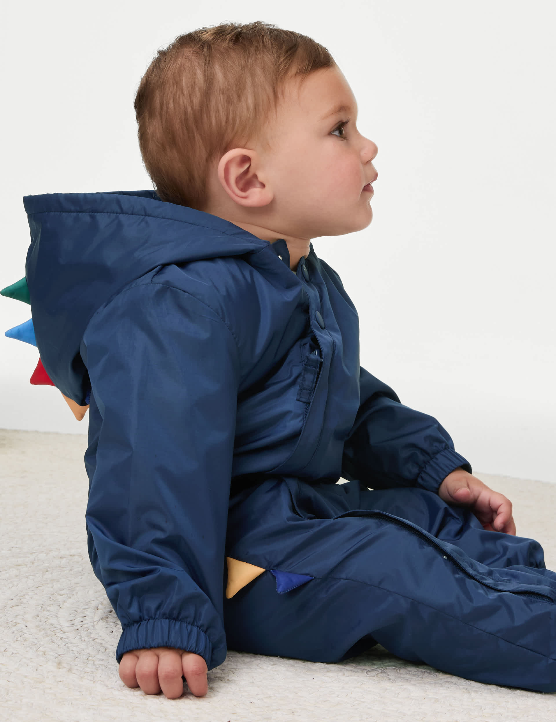 M&S Boys Dinosaur Puddlesuit (0-5 Yrs) - 18-24 - Navy Mix, Navy Mix