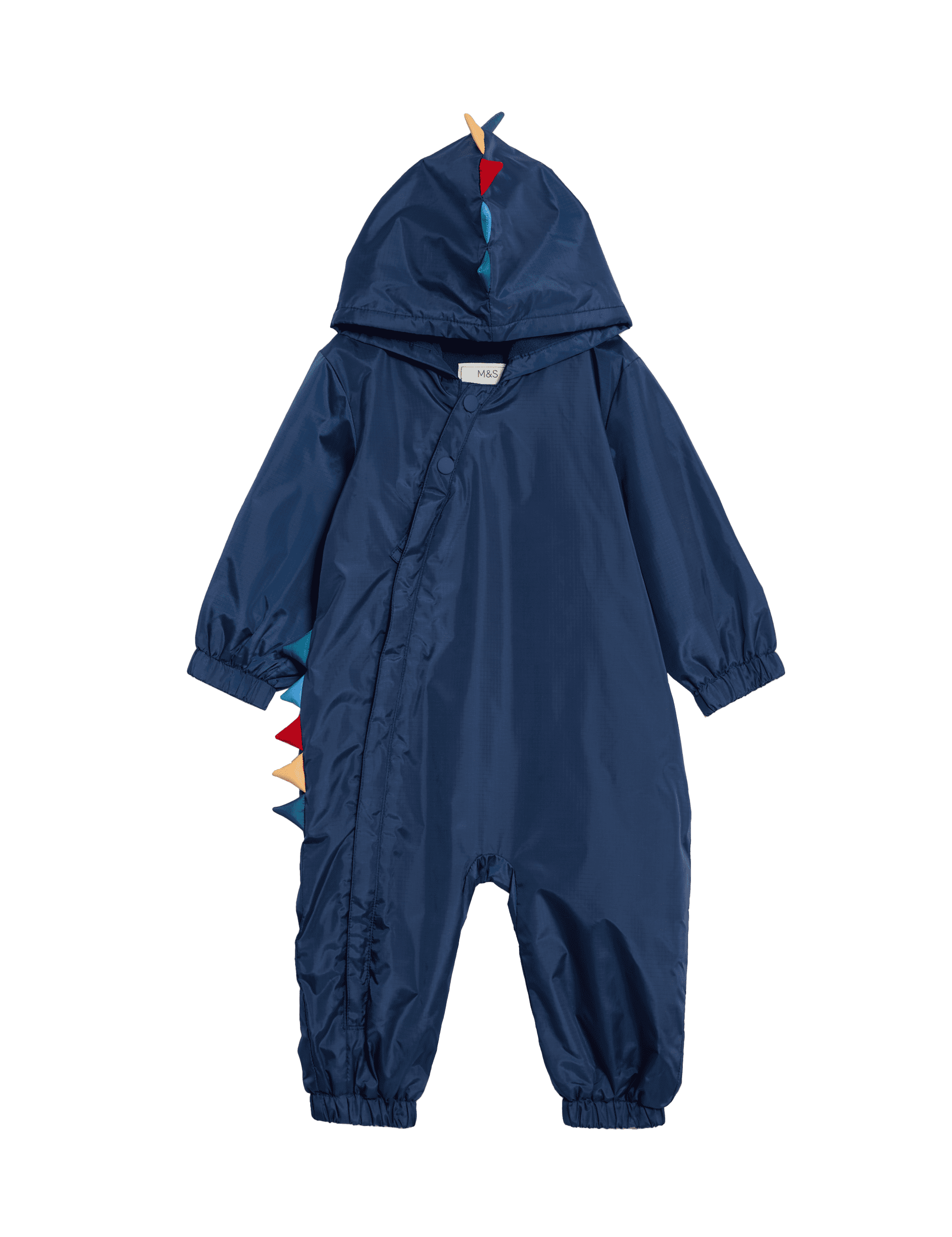 M&S Collection Boys Dinosaur Puddlesuit (0-5 Yrs) - 9-12M - Navy Mix, Navy Mix