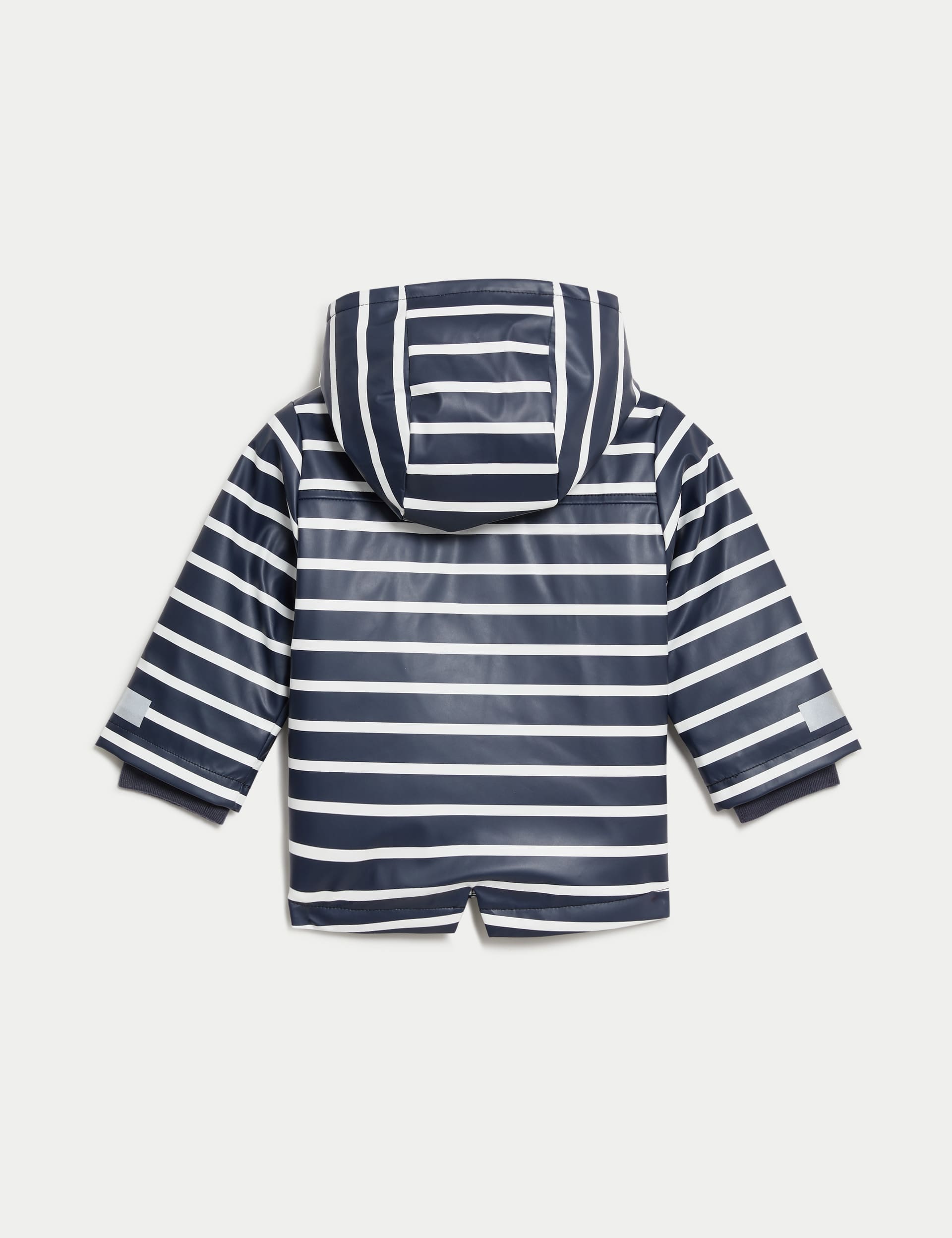 M&S Collection Boys Striped Hooded Fisherman Coat (6 Mths-3 Yrs) - 6-9 M - Navy Mix, Navy Mix