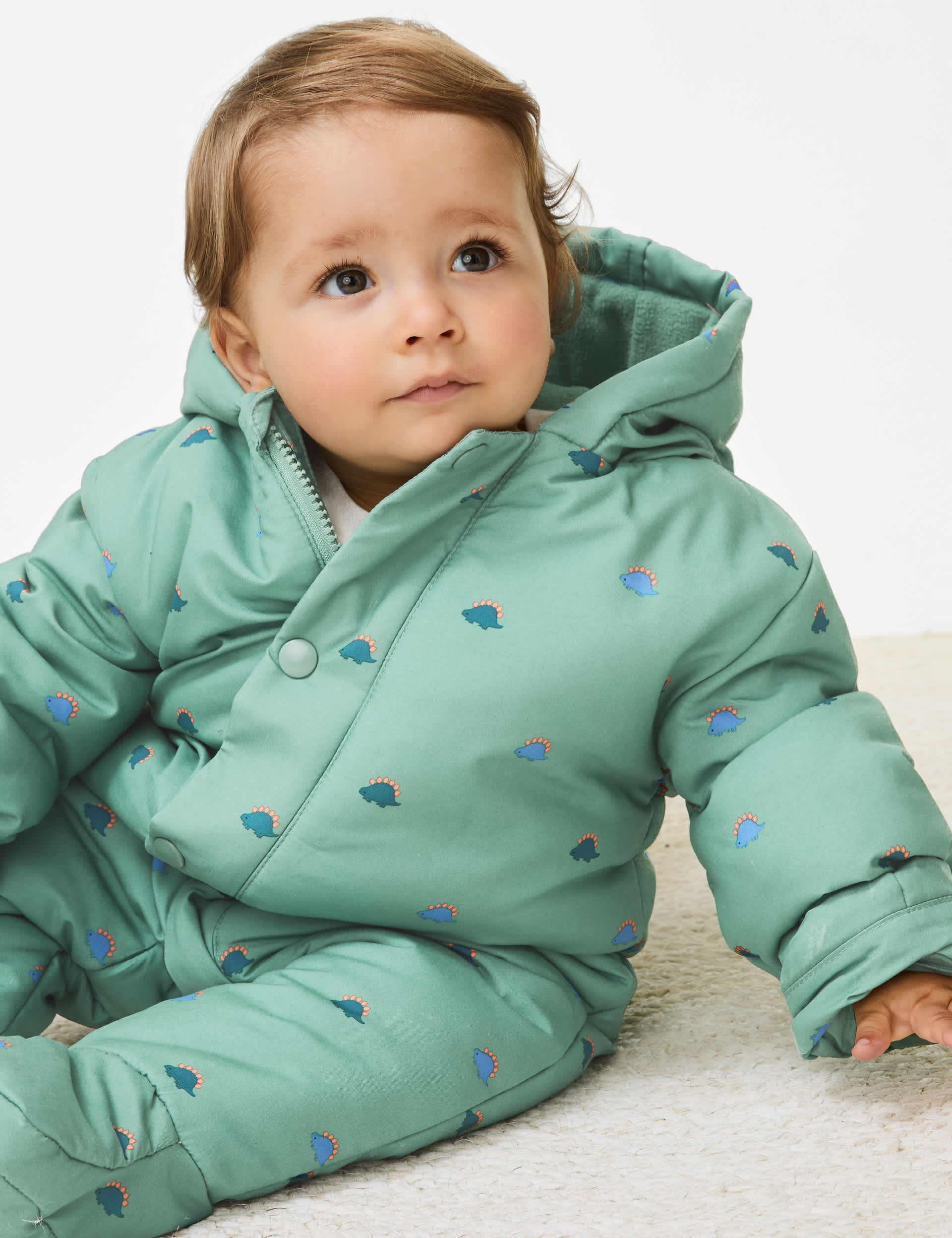 M&S Boys Stormwear Dino Snowsuit (0-3 Yrs) - 2-3Y - Green Mix, Green Mix