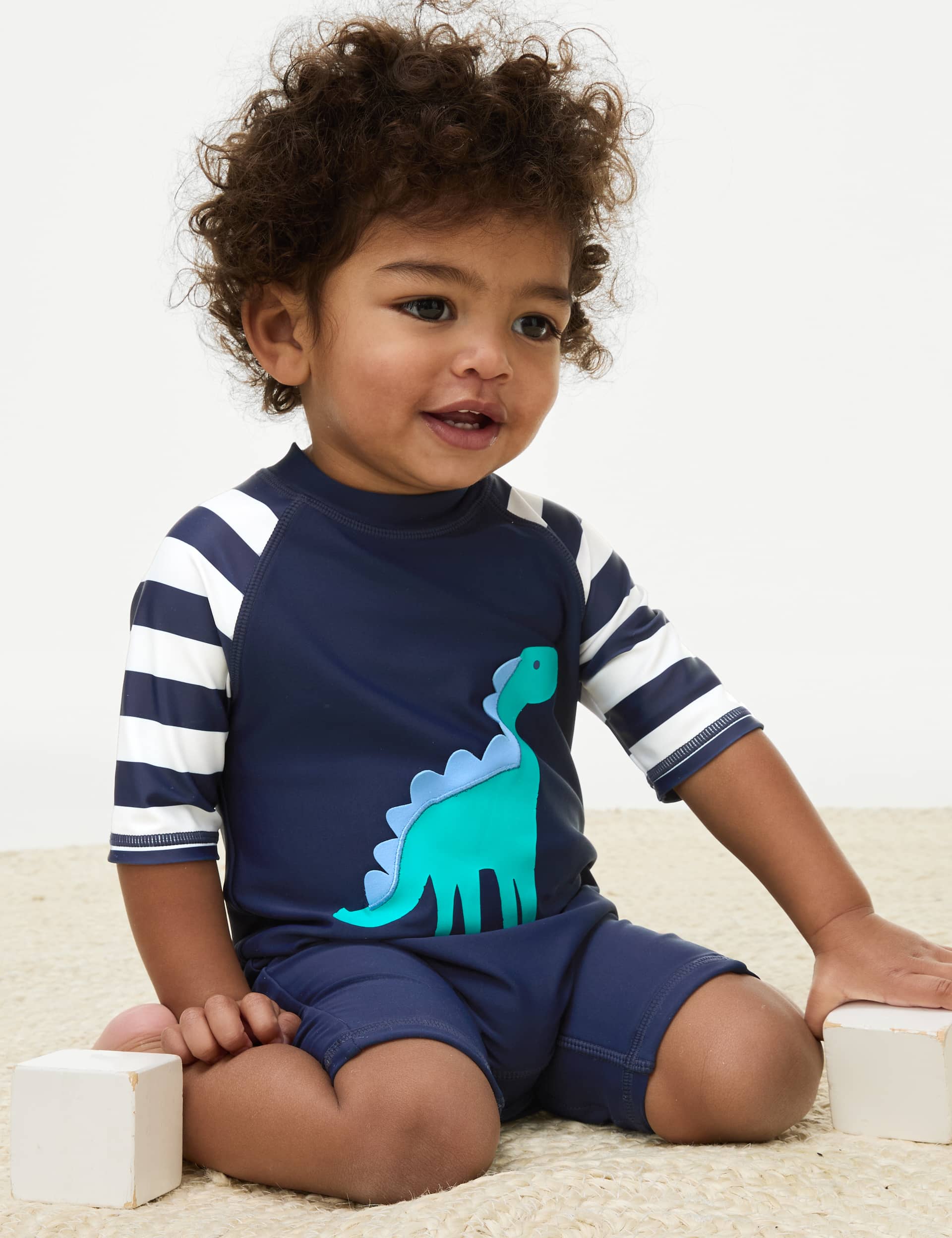 M&S Boys Dinosaur All In One (0-3 Yrs) - 2-3Y - Navy Mix, Navy Mix