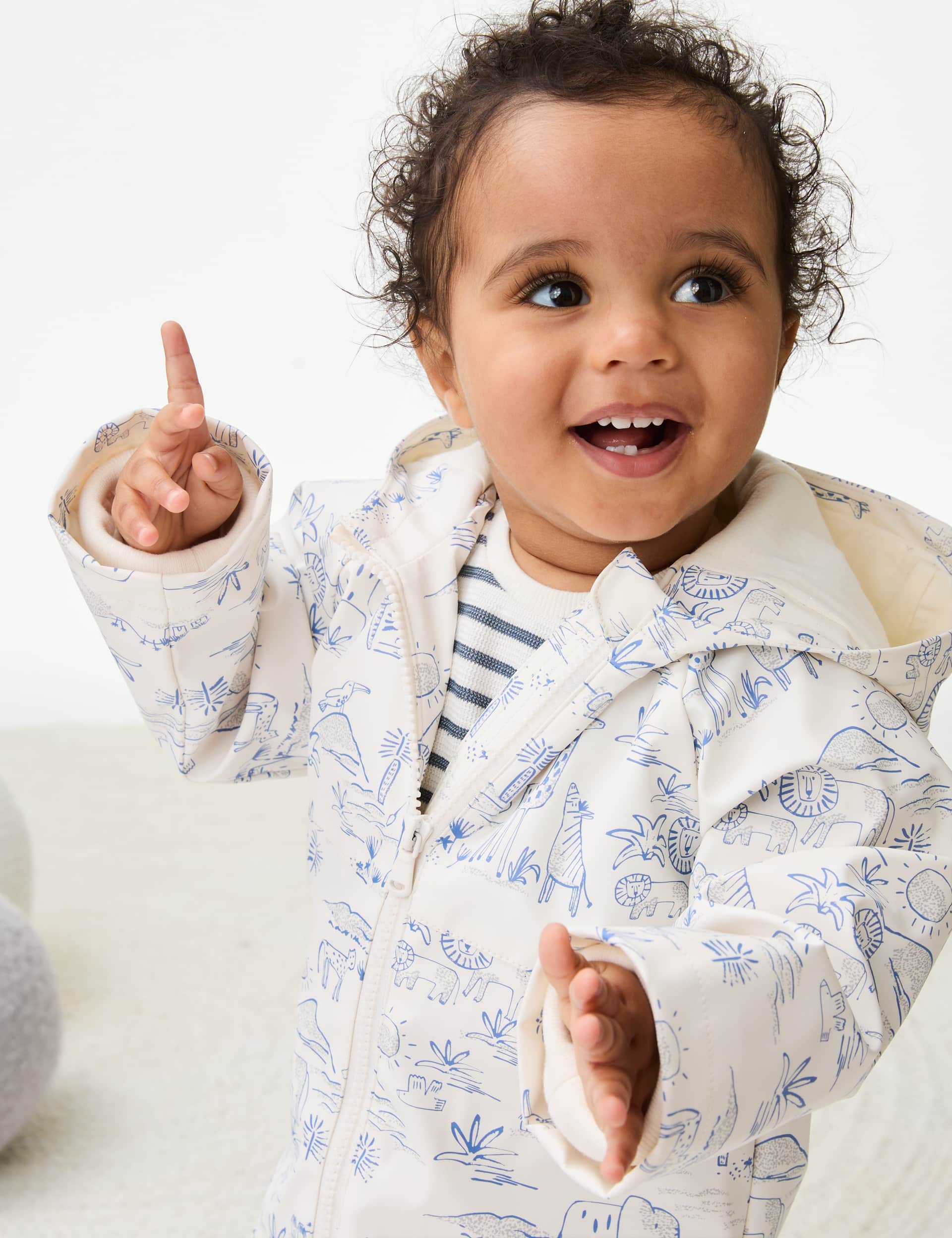 M&S Boys Safari Print Hooded Fisherman Coat (0-3 Yrs)