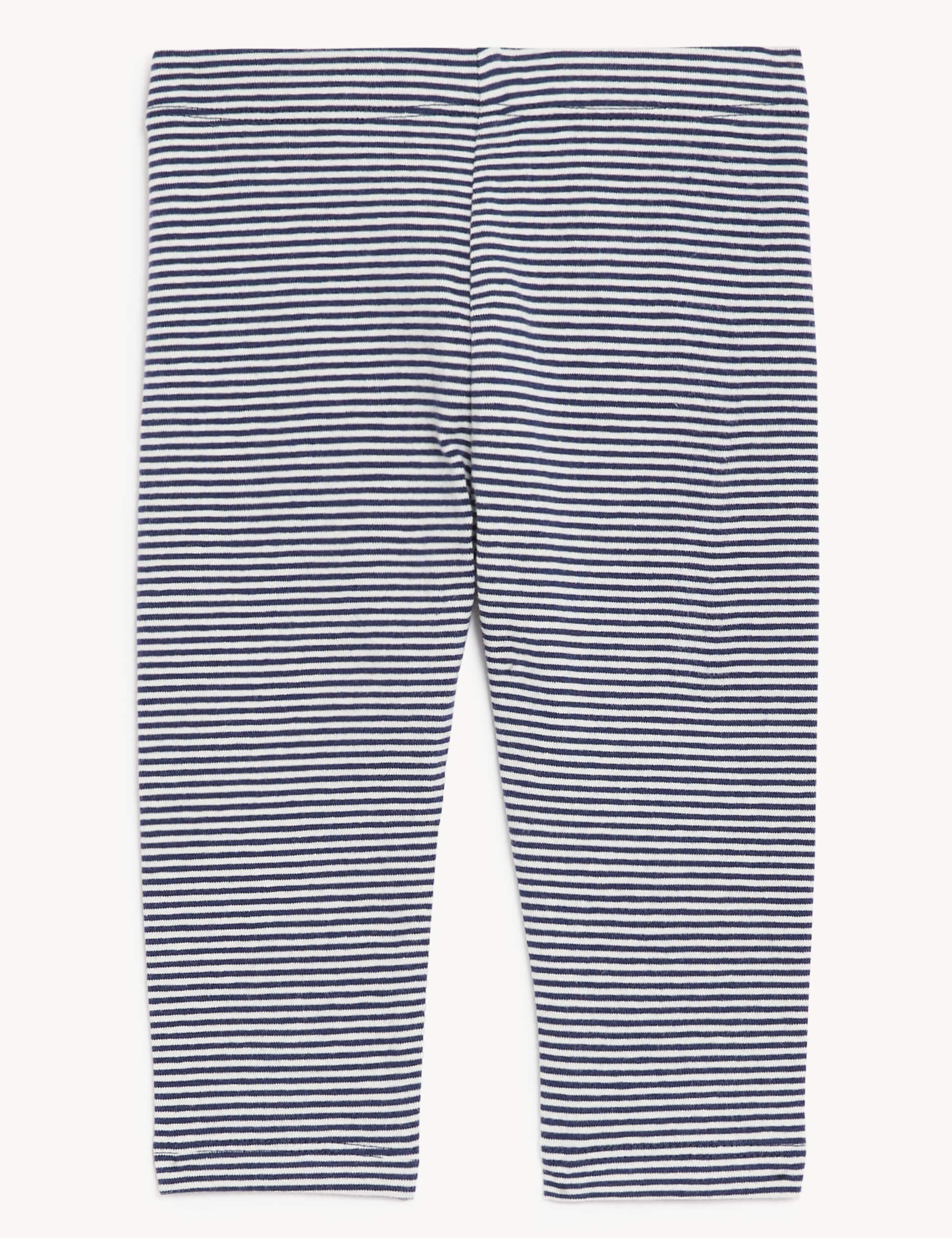 M&S Boys Cotton Rich Striped Leggings (0-3 Yrs)