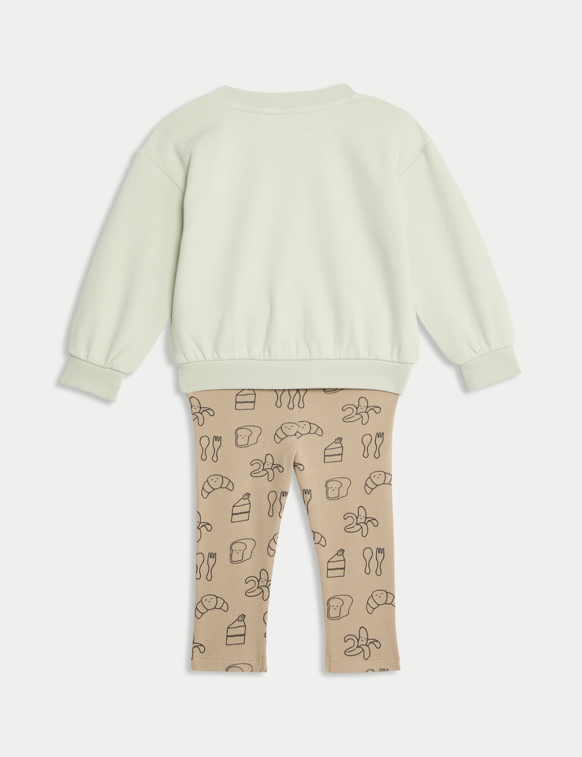 M&S Collection Boys Cotton Rich Croissant Outfit (0-3 Yrs) - 12-18 - Green Mix, Green Mix