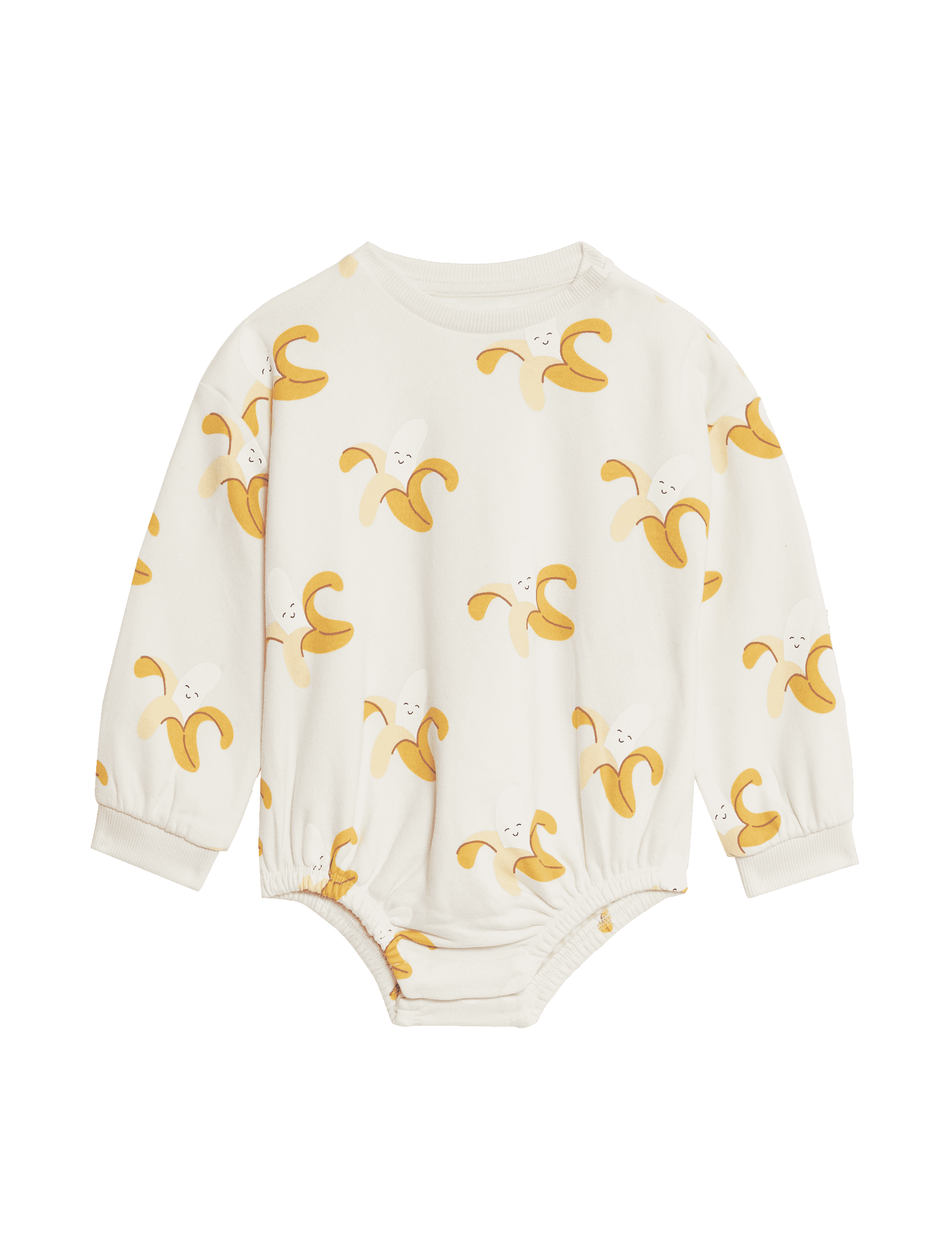 M&S Collection Girls Cotton Rich Banana Bodysuit (0-3 Yrs) - 12-18 - Cream, Cream