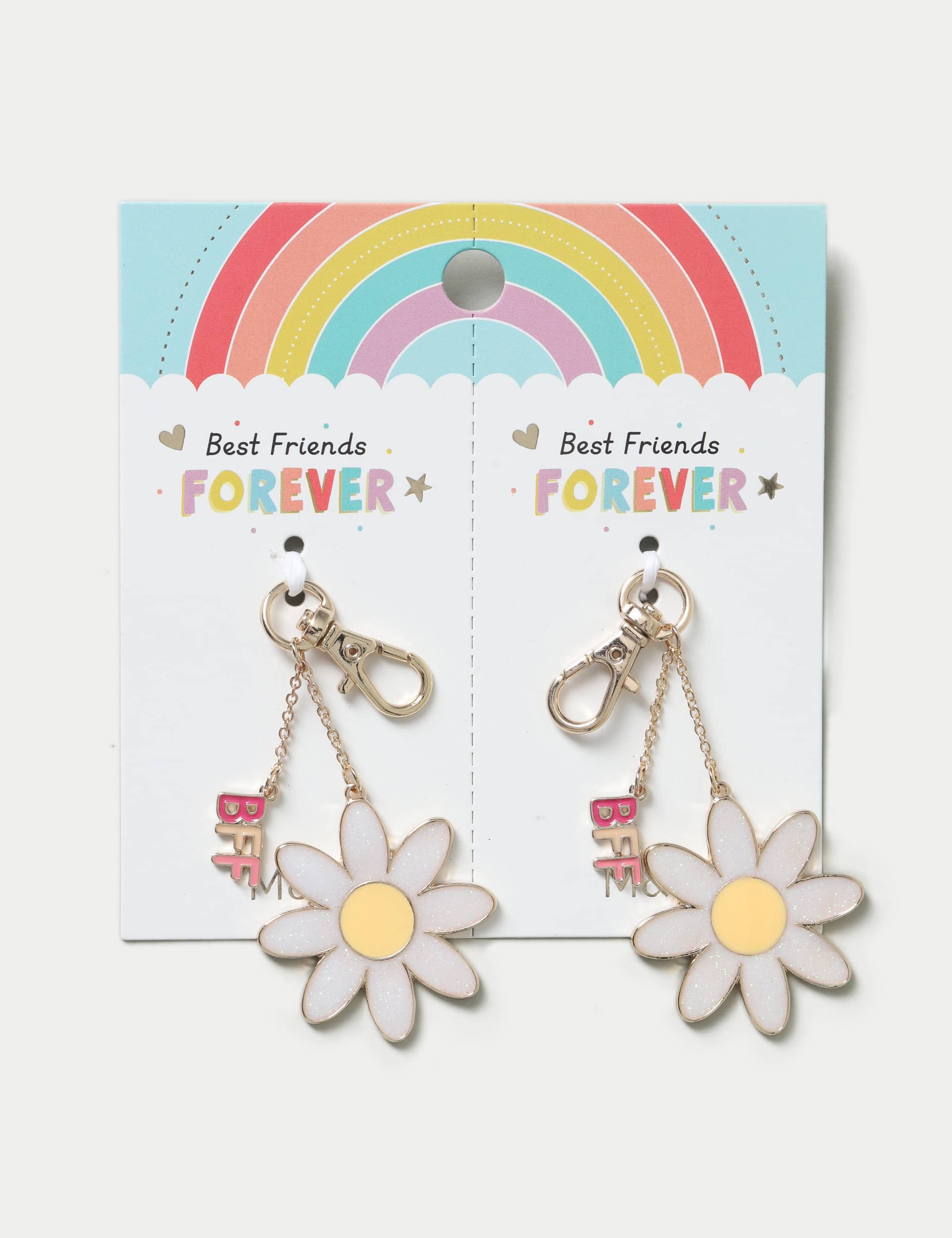 M&S Girls 2 Pack BFF Daisy Keyring - Multi, Multi