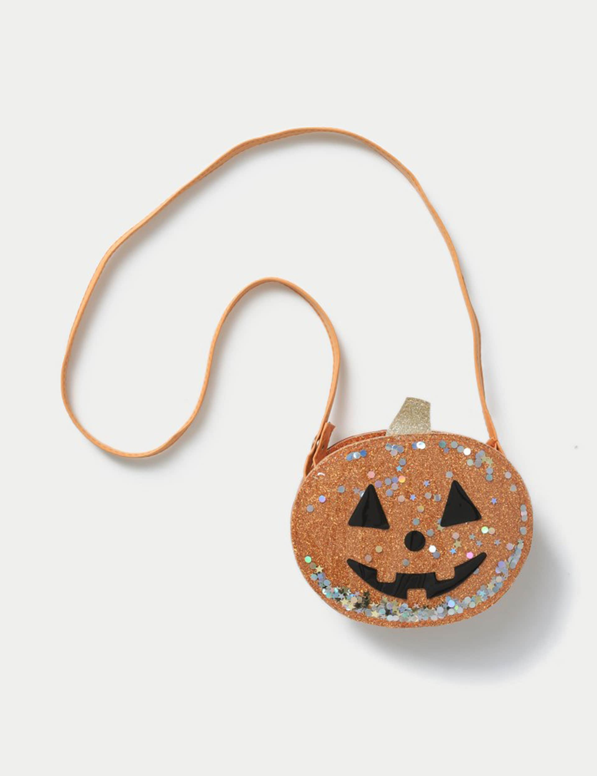 M&S Girls Halloween Pumpkin Shaker Crossbody Bag - Orange, Orange