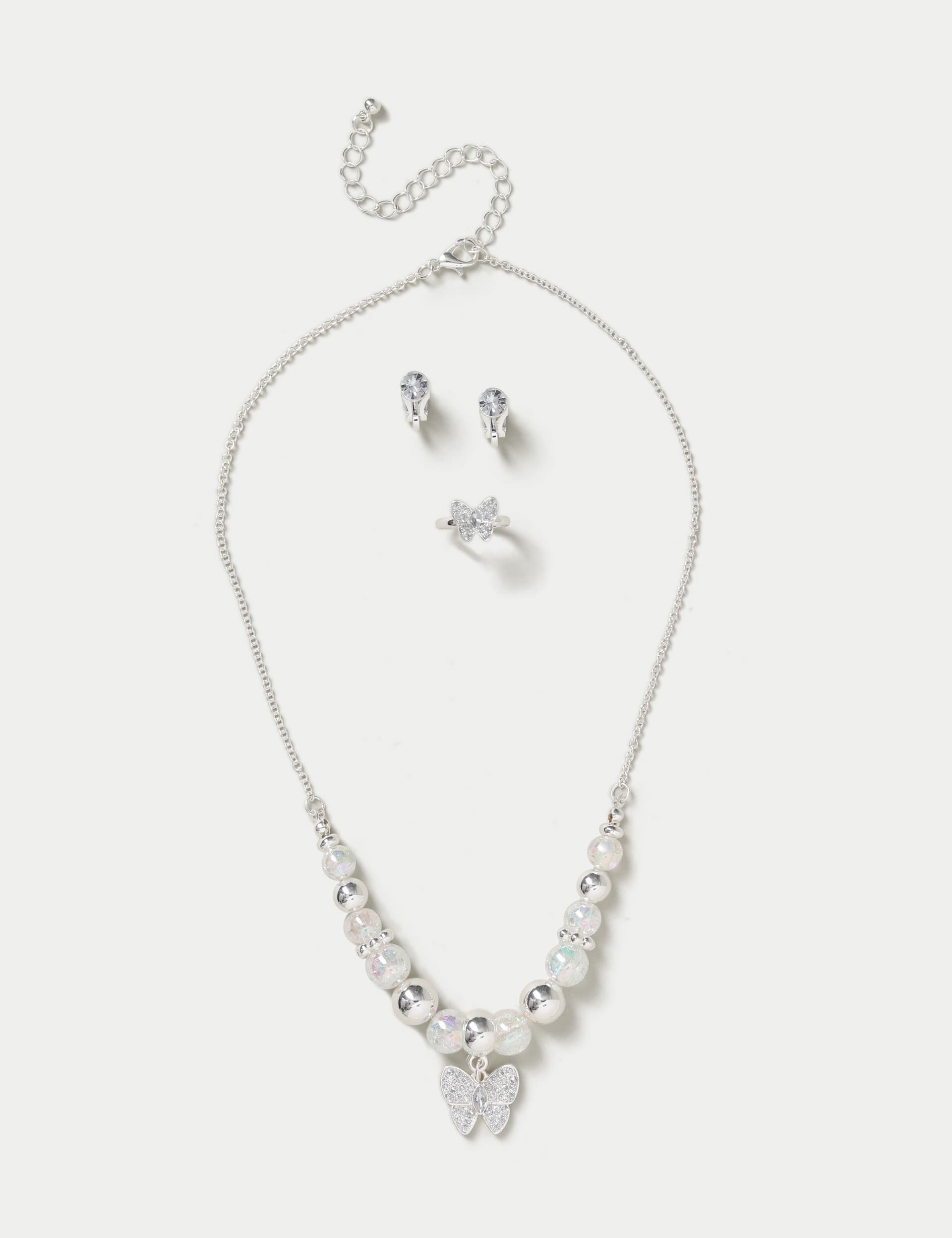M&S Girls Butterfly Beaded Necklace Multipack Set
