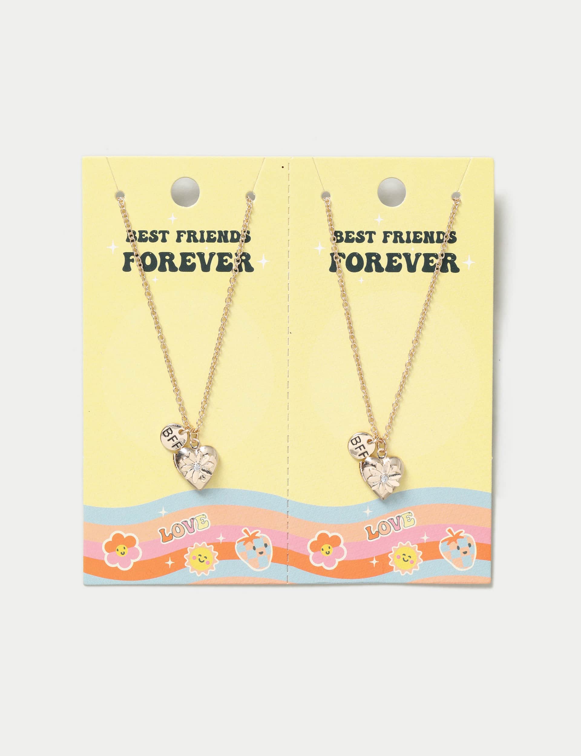 M&S Girls 2 Pack BFF Locket Daisy Necklace