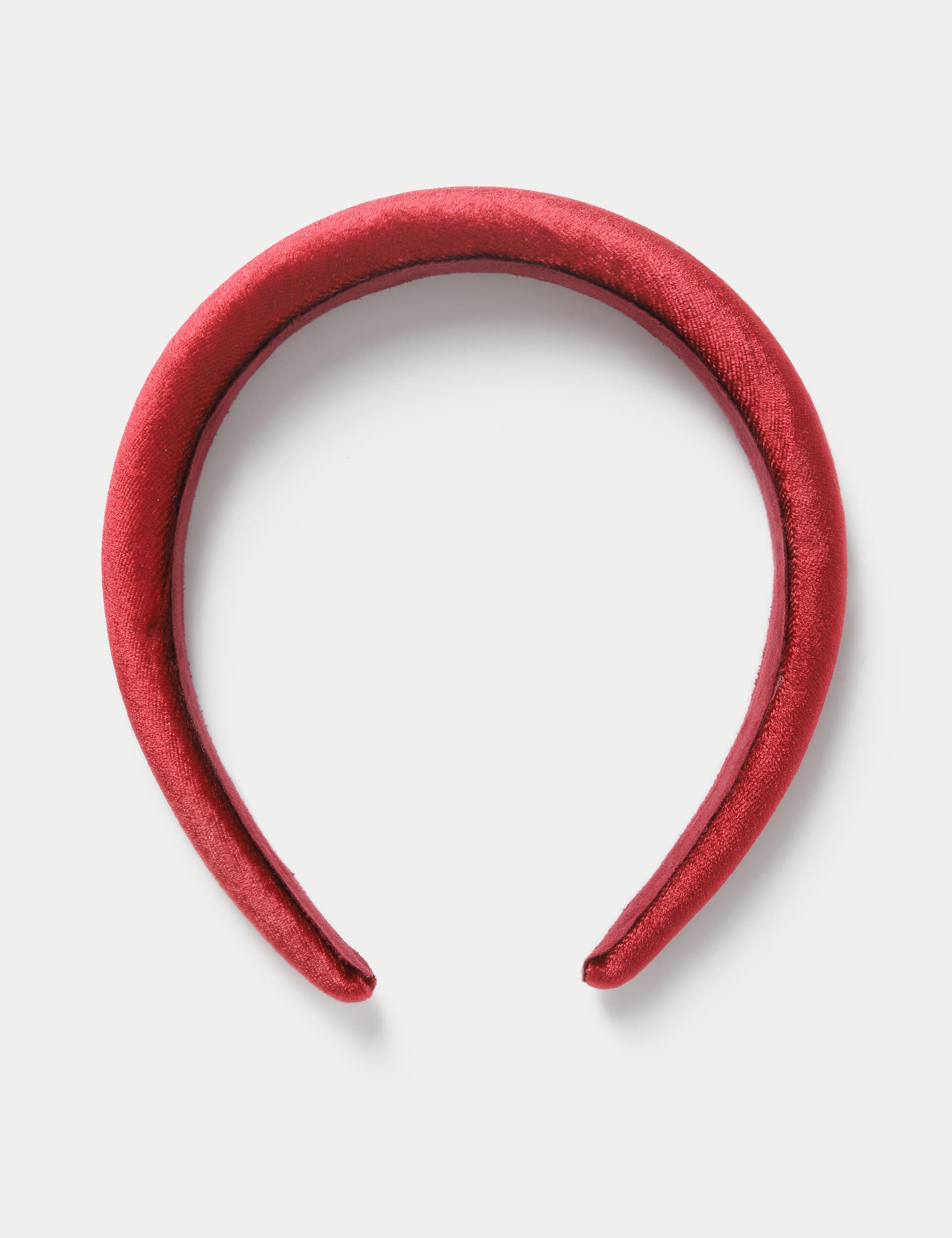 M&S Girls Red Velvet Headband - Burgundy, Red,Burgundy