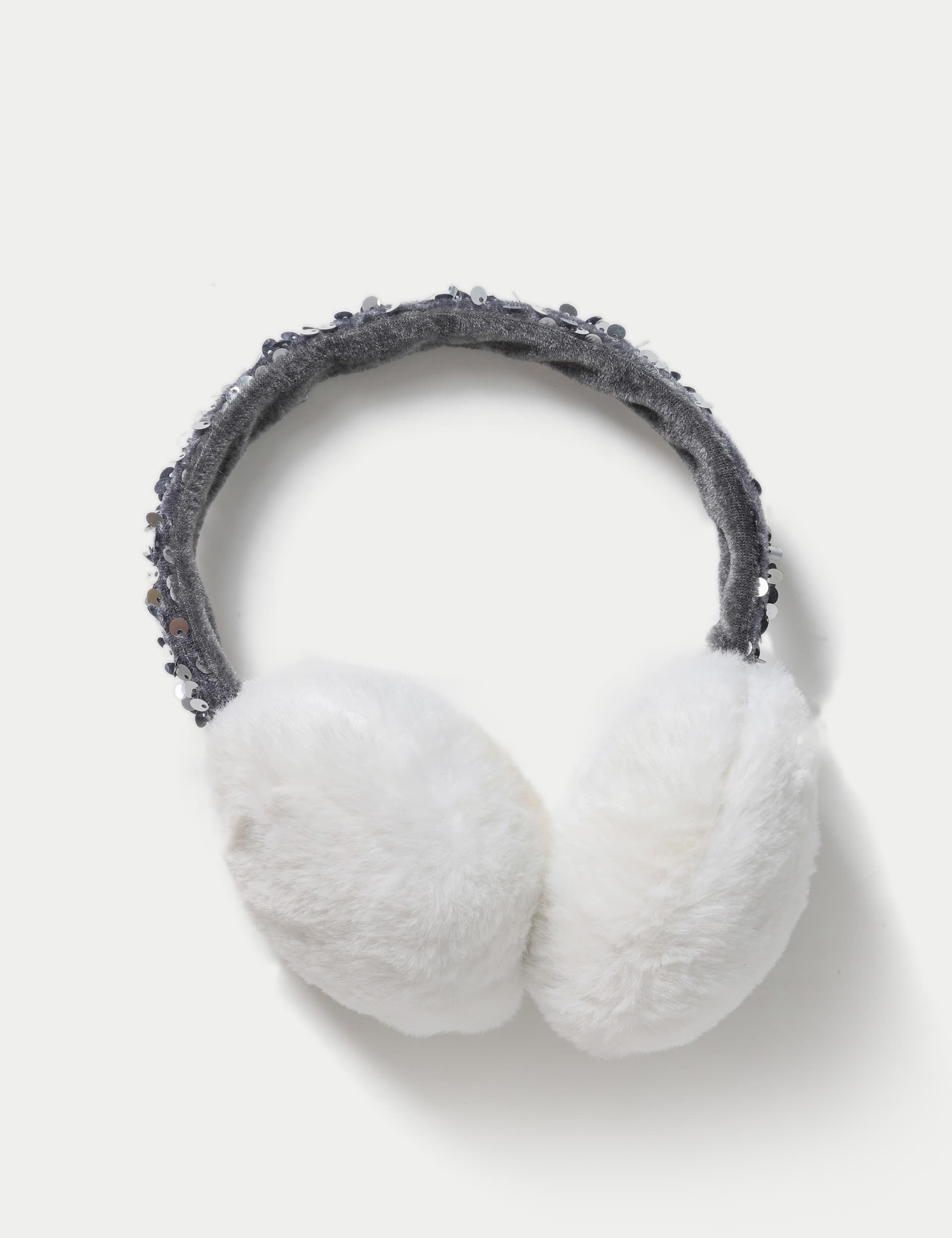 M&S Collection Silver Sequin Earmuffs, Silver