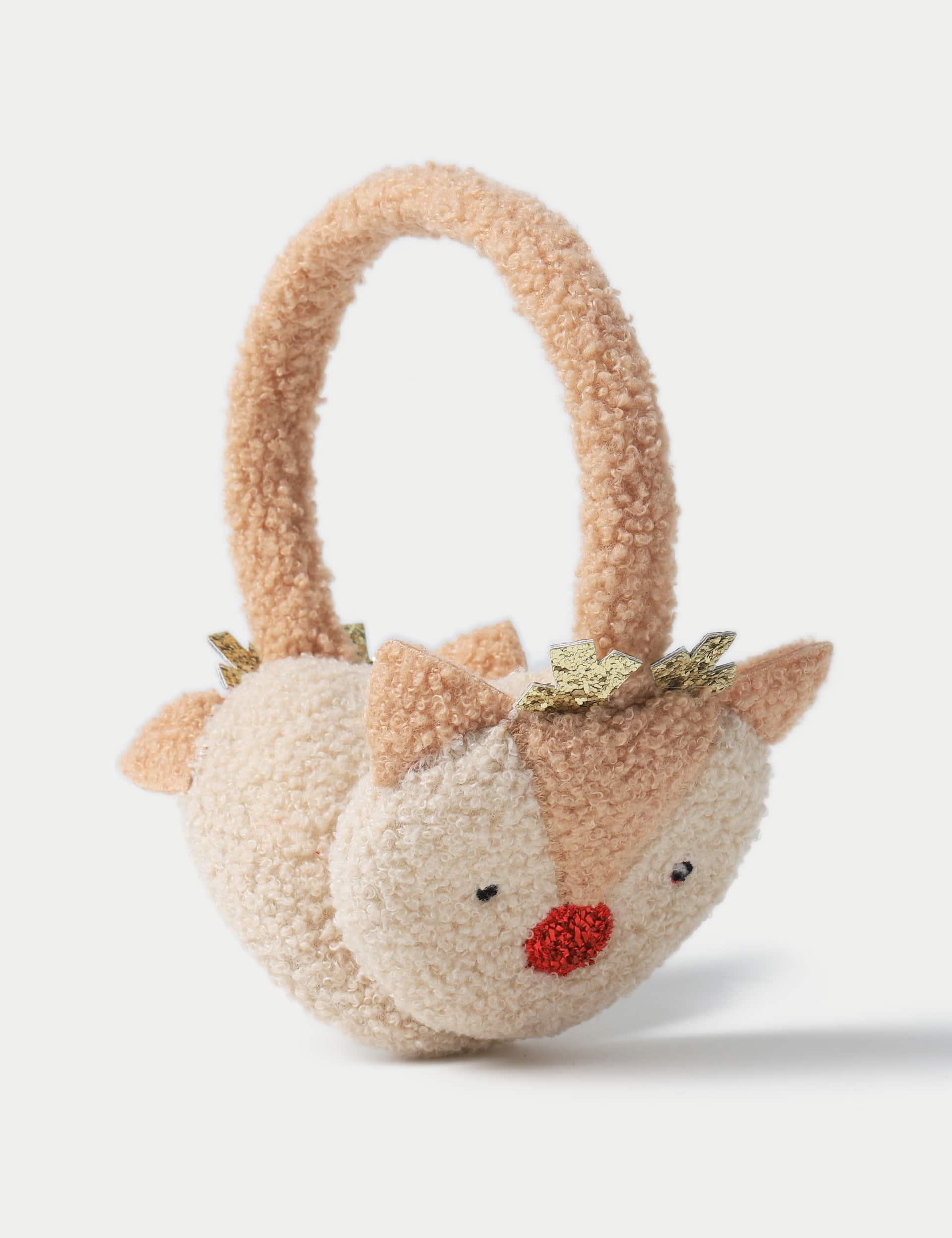 M&S Christmas Reindeer Earmuffs - Brown, Brown