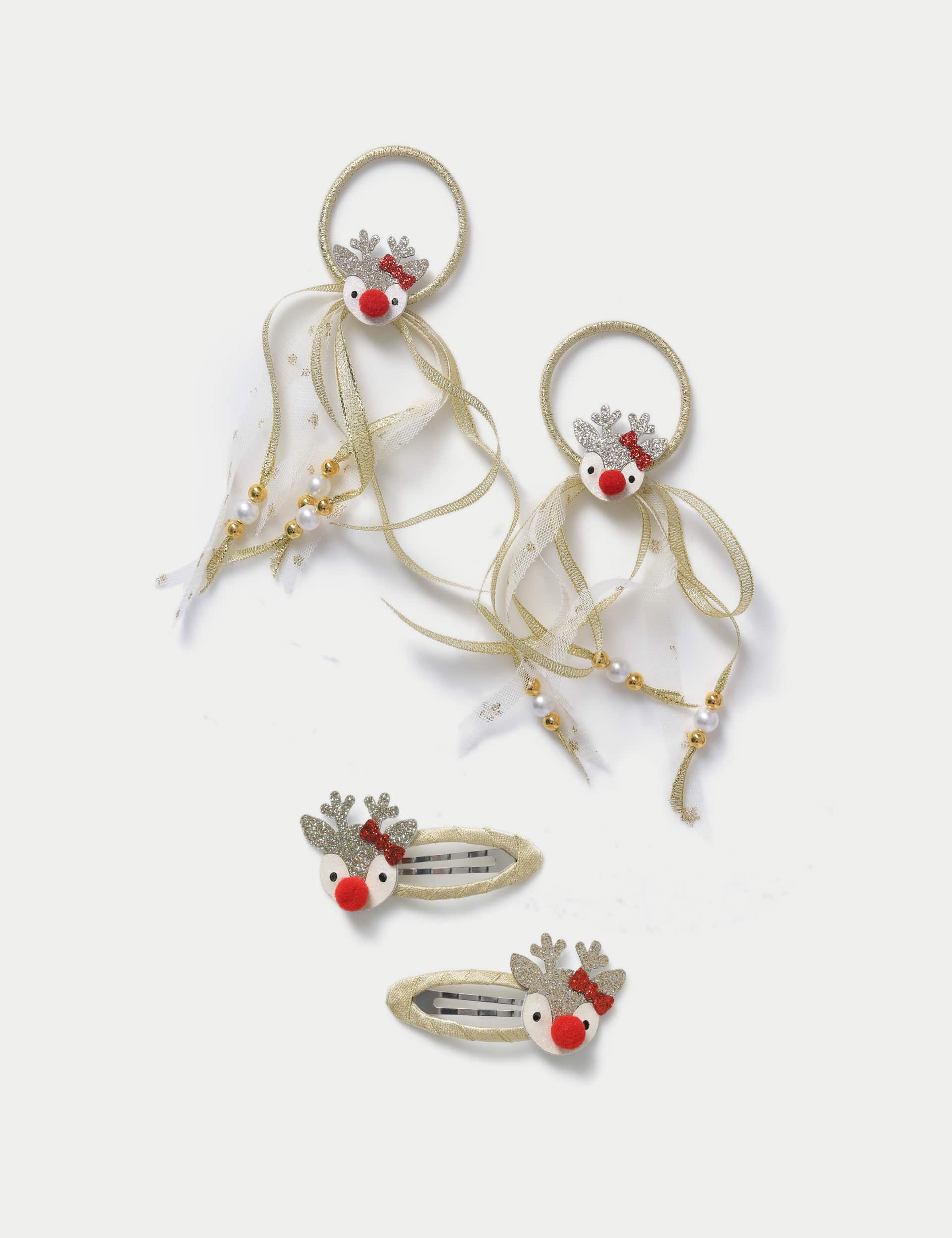 M&S Christmas Reindeer Hair Set - Gold, Gold