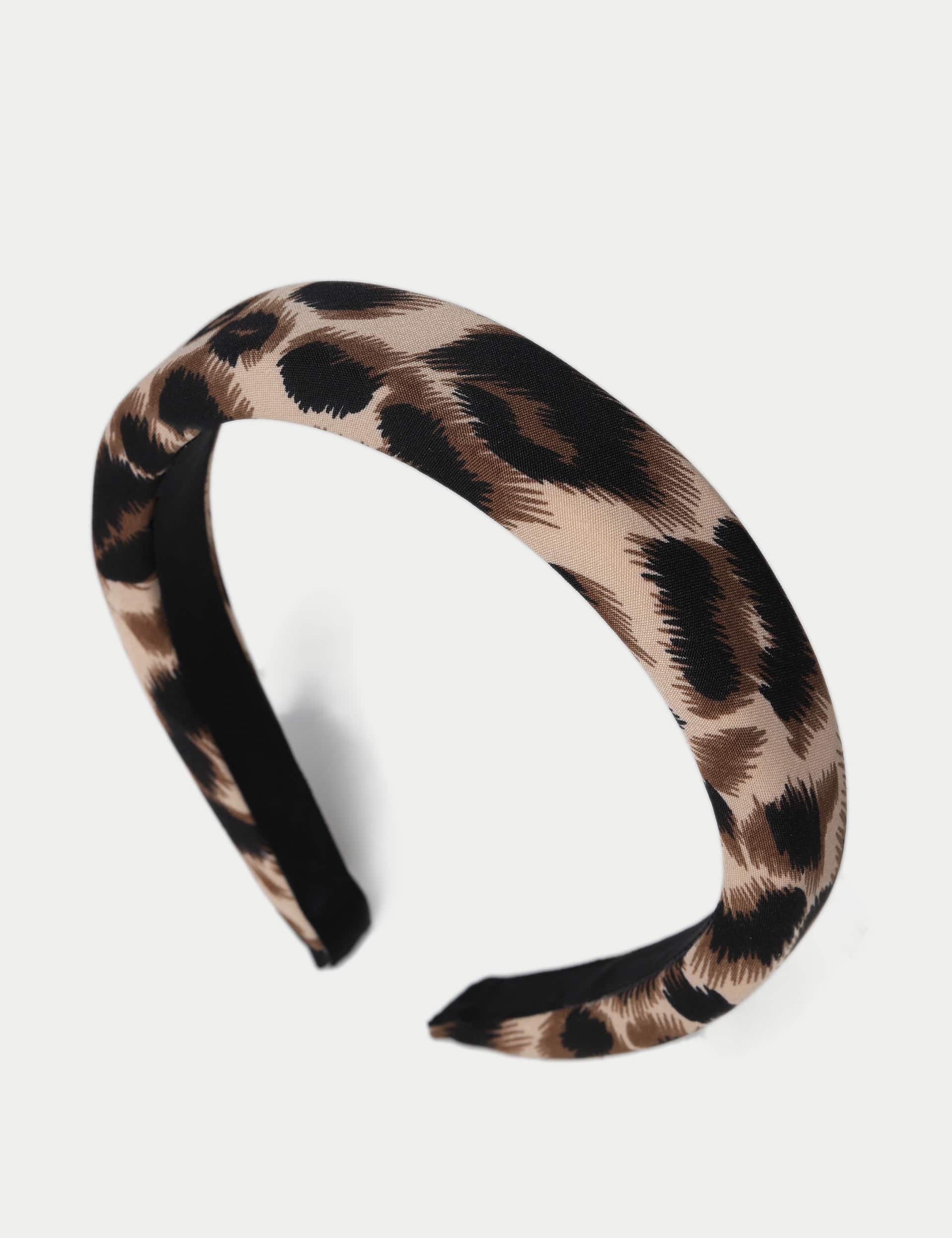 M&S Collection Leopard Print Aliceband - Brown, Brown