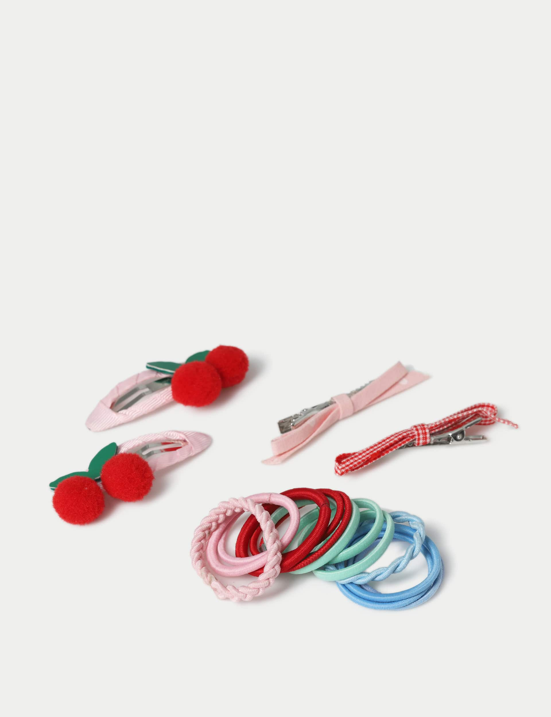 M&S Collection Cherry Clip & Hair Band Set - Pink Mix, Pink Mix