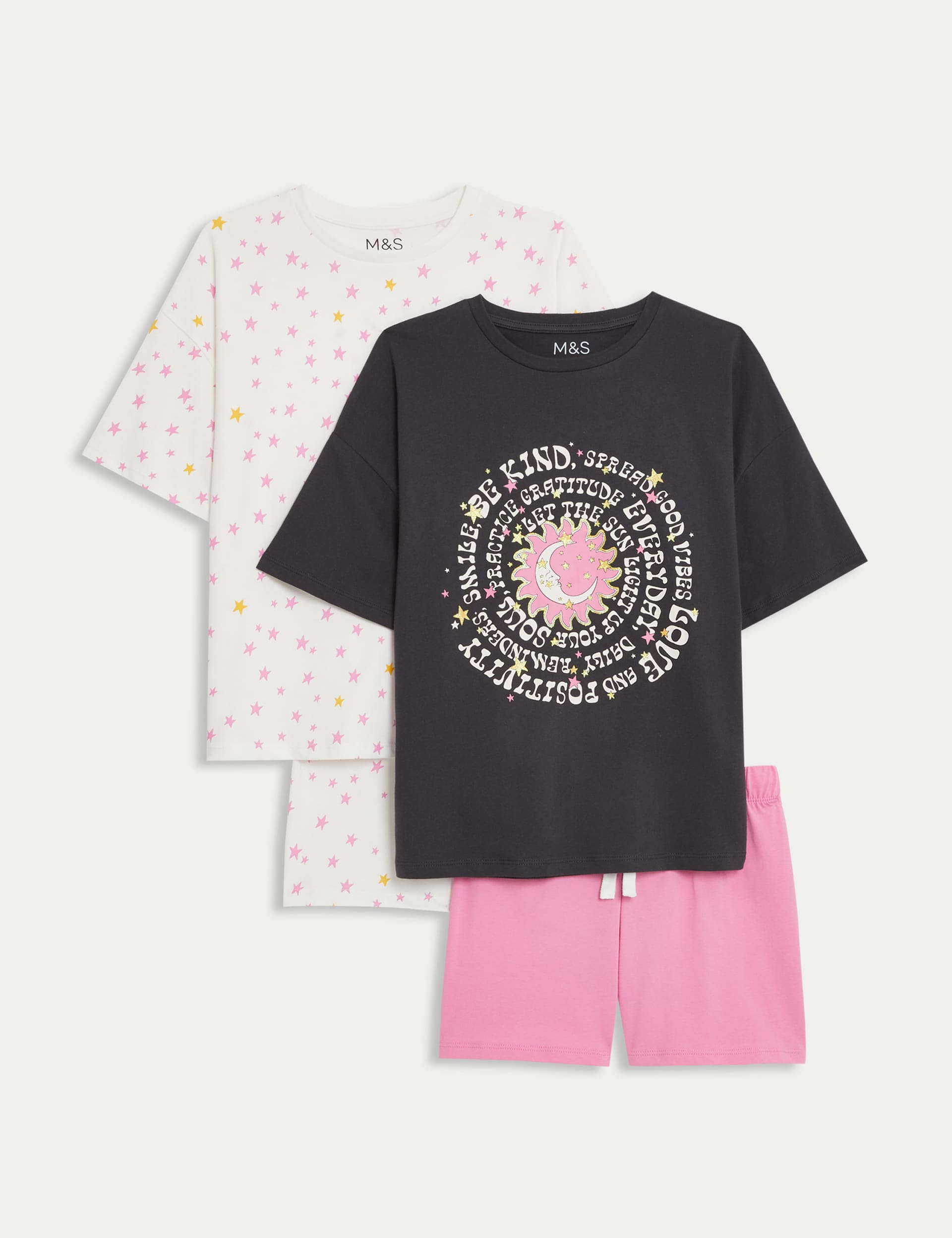 M&S Girls 2pk Pure Cotton Celestial Pyjama Sets (6-16 Yrs)
