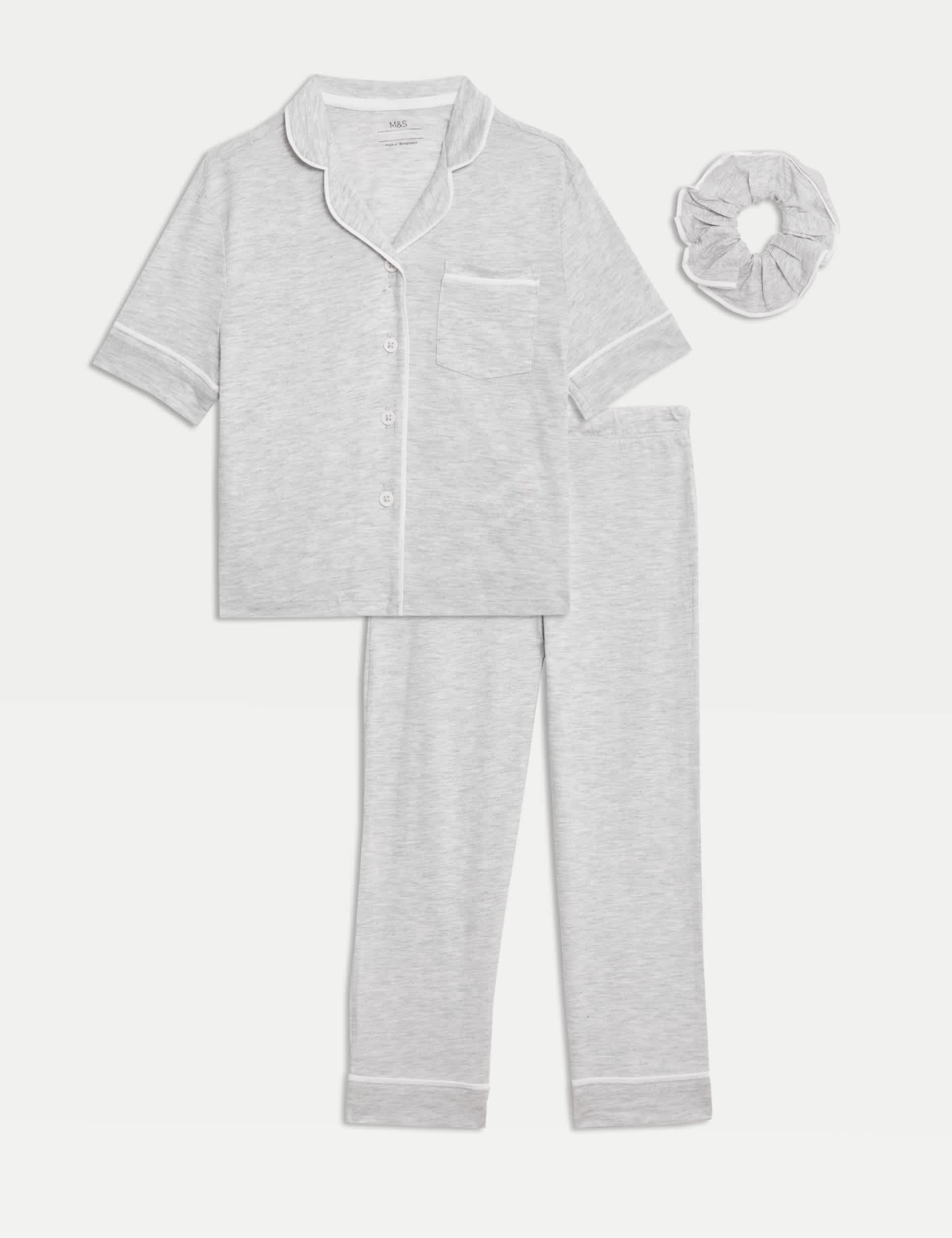 M&S Girls Modal Blend Pyjamas with Scrunchie (3-16 Yrs)