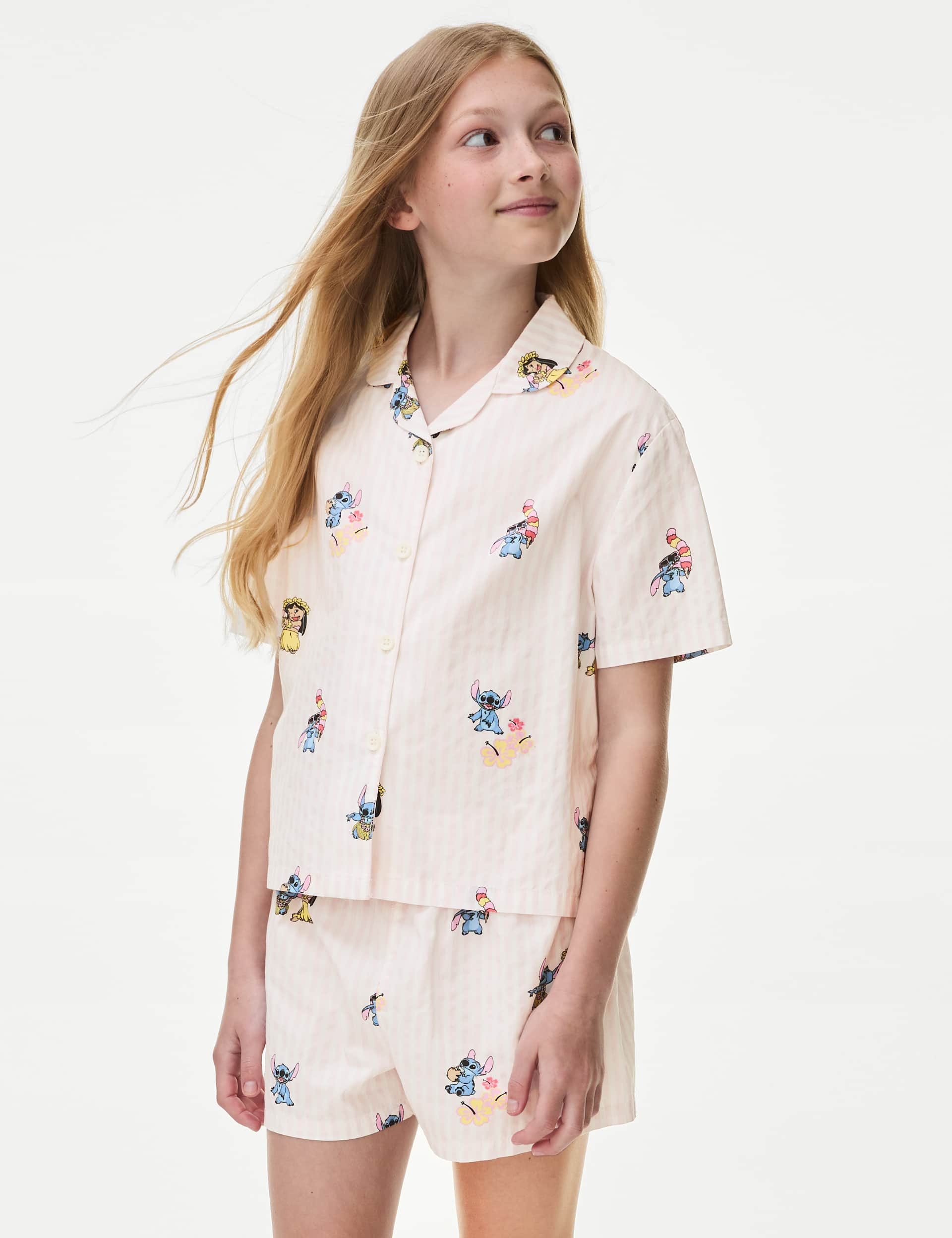 M&S Girls Lilo & Stitch Pyjamas (6-16 Yrs) - 12-13 - Pink, Pink