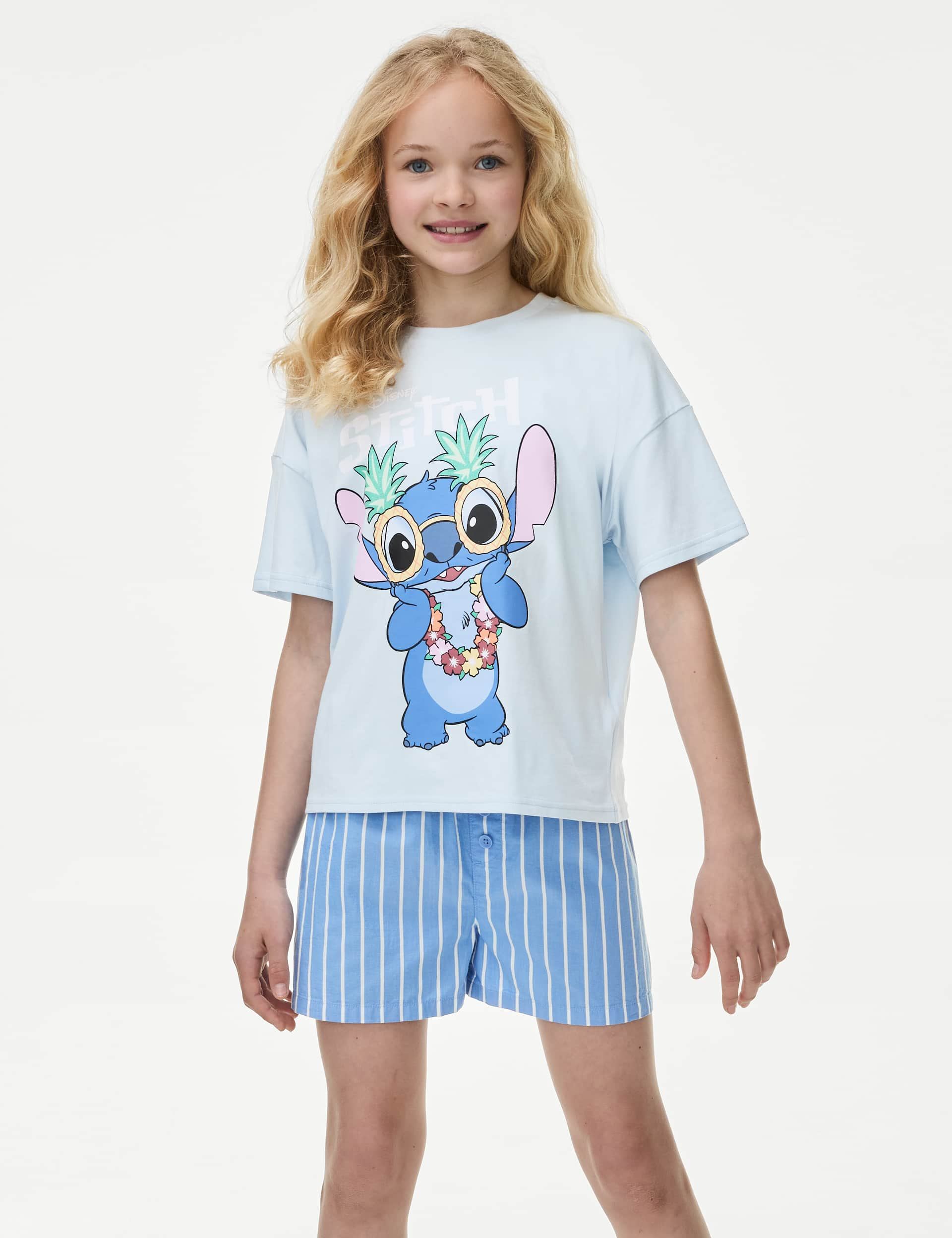 M&S Girls Lilo & Stitch Pyjamas (6-16 Yrs) - 13-14 - Ivory Mix, Ivory Mix