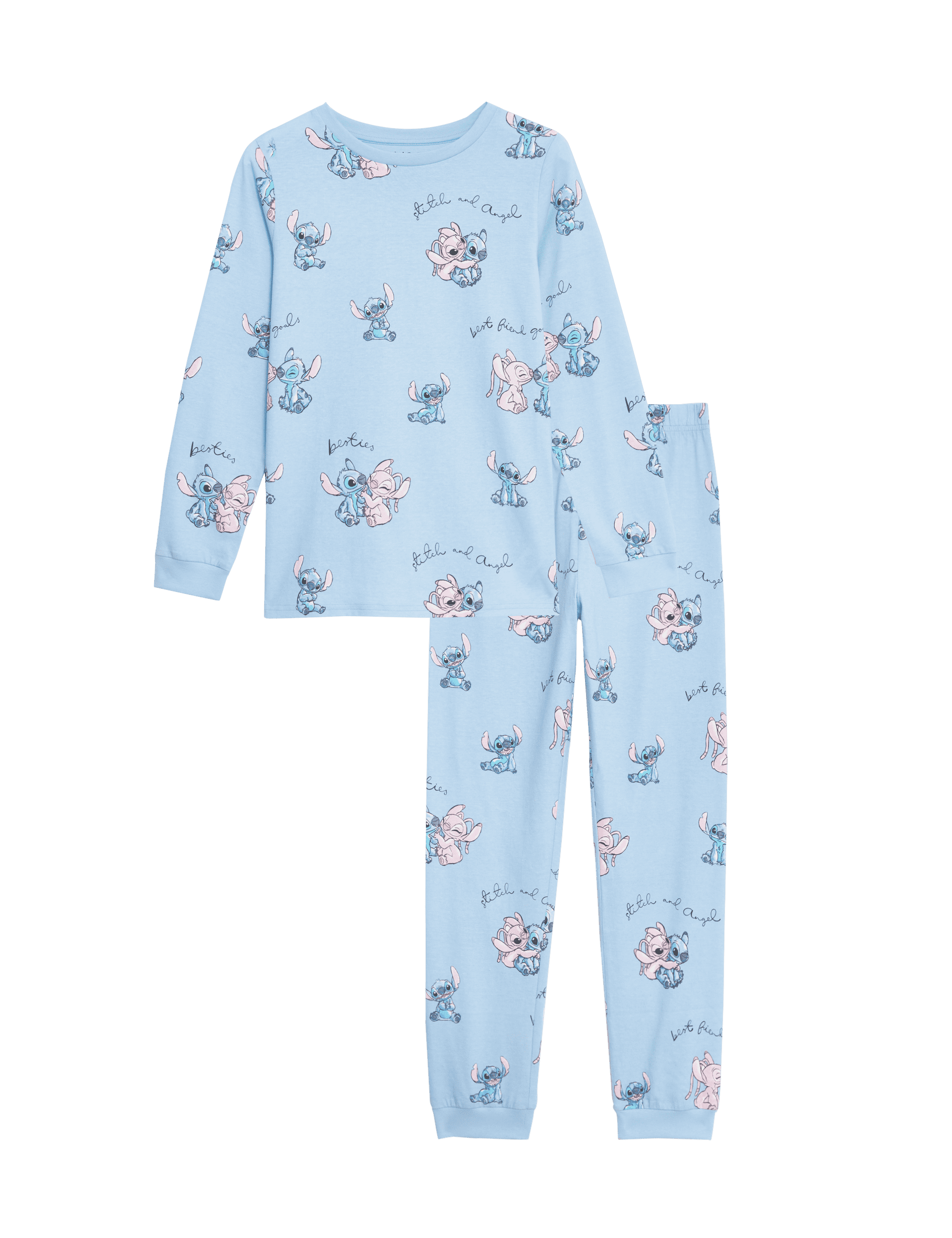 M&S Collection Girls Lilo & Stitch Pyjamas (3-16 Yrs) - 5-6 Y - Blue Mix, Blue Mix