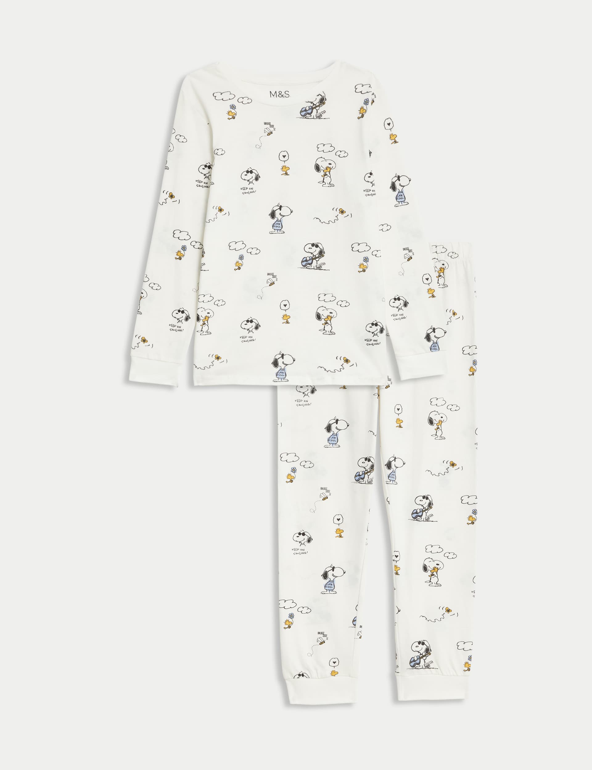 M&S Girls Snoopy Pyjamas (6-16 Yrs) - 13-14 - Ecru, Ecru