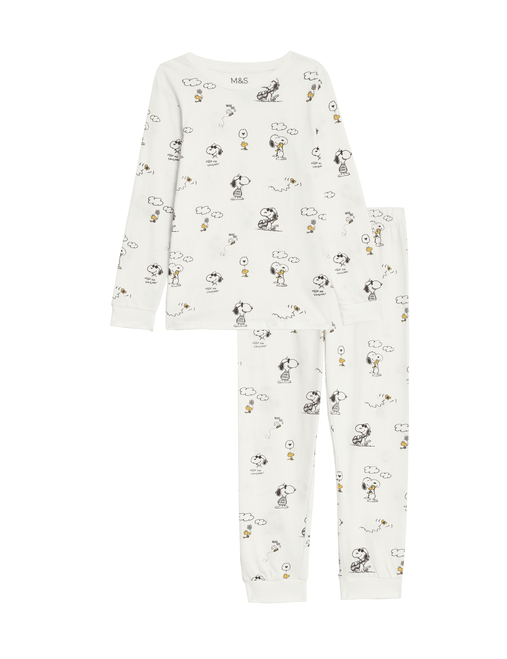 M&S Collection Girls Snoopy Pyjamas (6-16 Yrs) - 13-14 - Ecru, Ecru