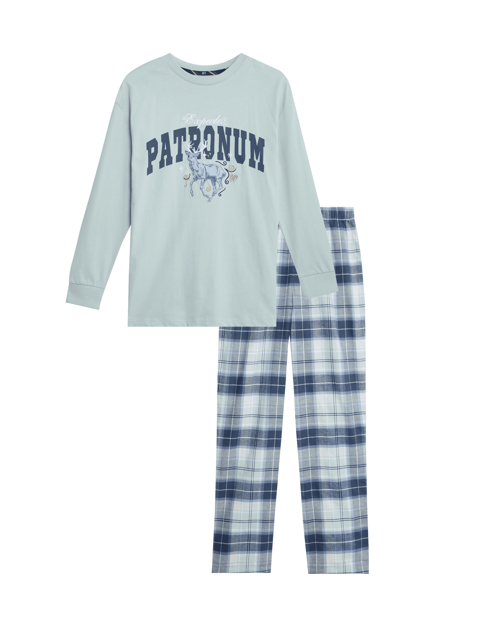 M&S Collection Girls Cotton Rich Harry Potter Pyjamas (6-14 Yrs) - 7-8 Y - Light Turquoise, Light T