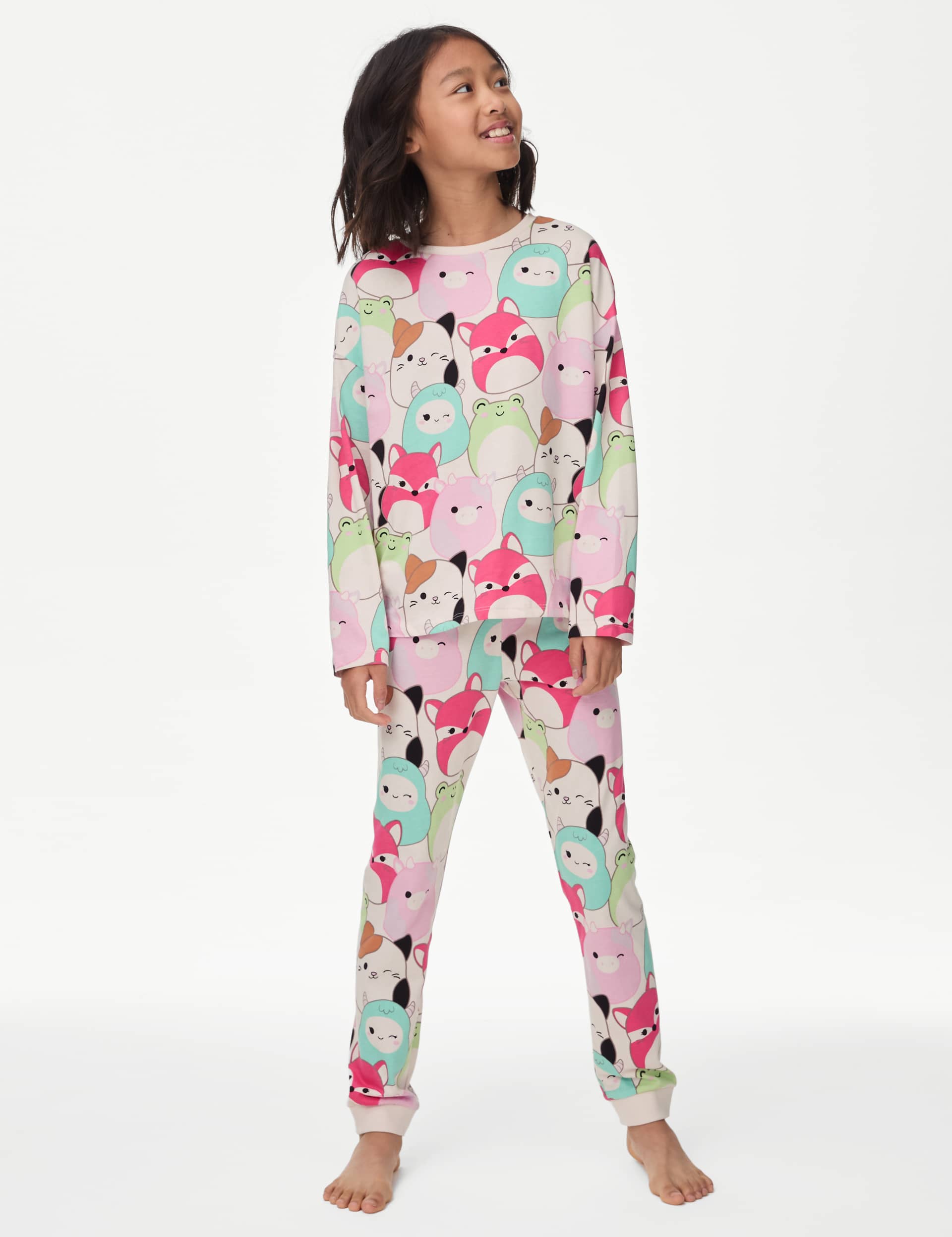 M&S Girls Pure Cotton Squishmallows Pyjamas (5-16 Yrs) - 9-10Y - Multi, Multi