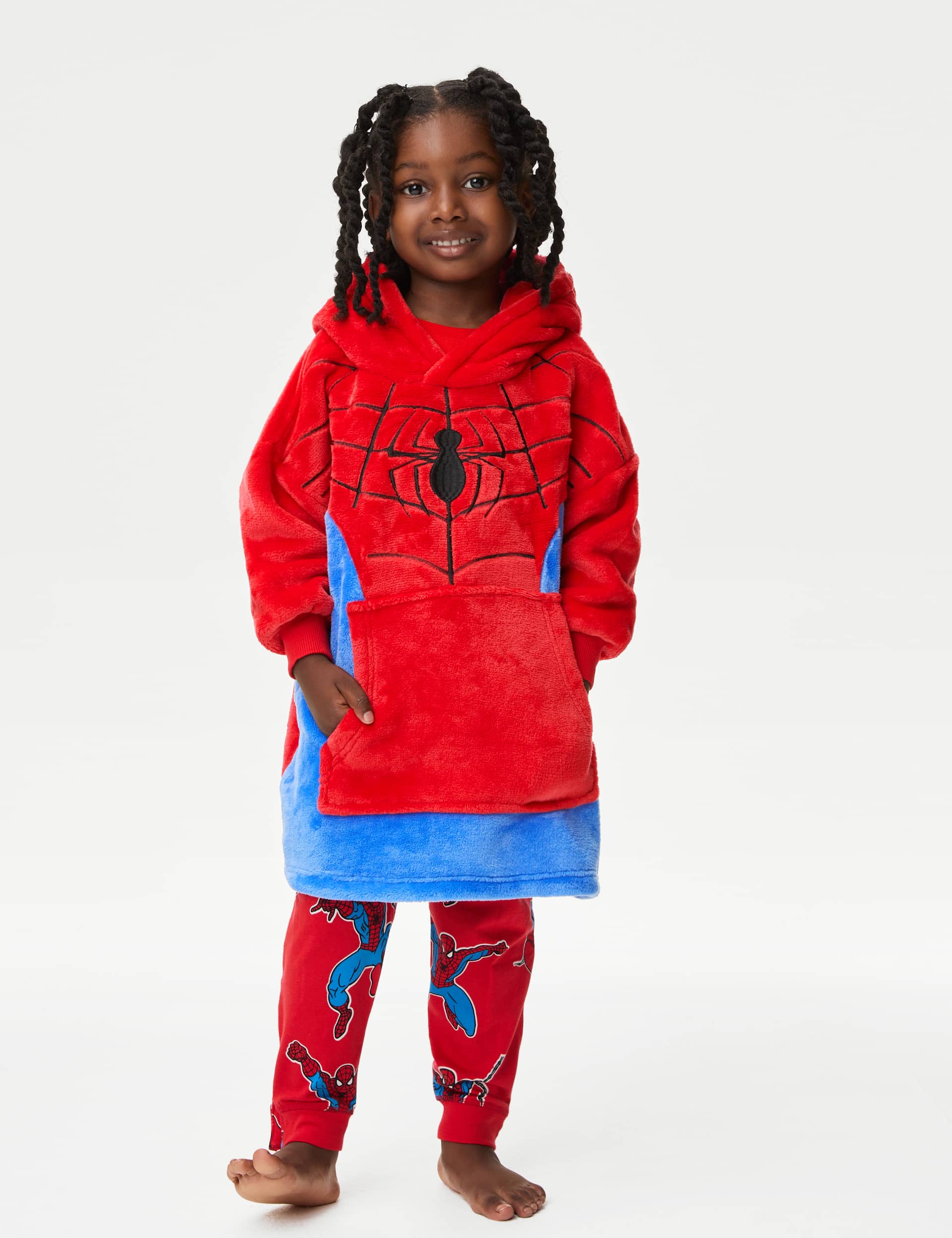 M&S Boys Spider-Man Oversized Hoodie (3-8 Yrs) - 5-6 Y - Red Mix, Red Mix