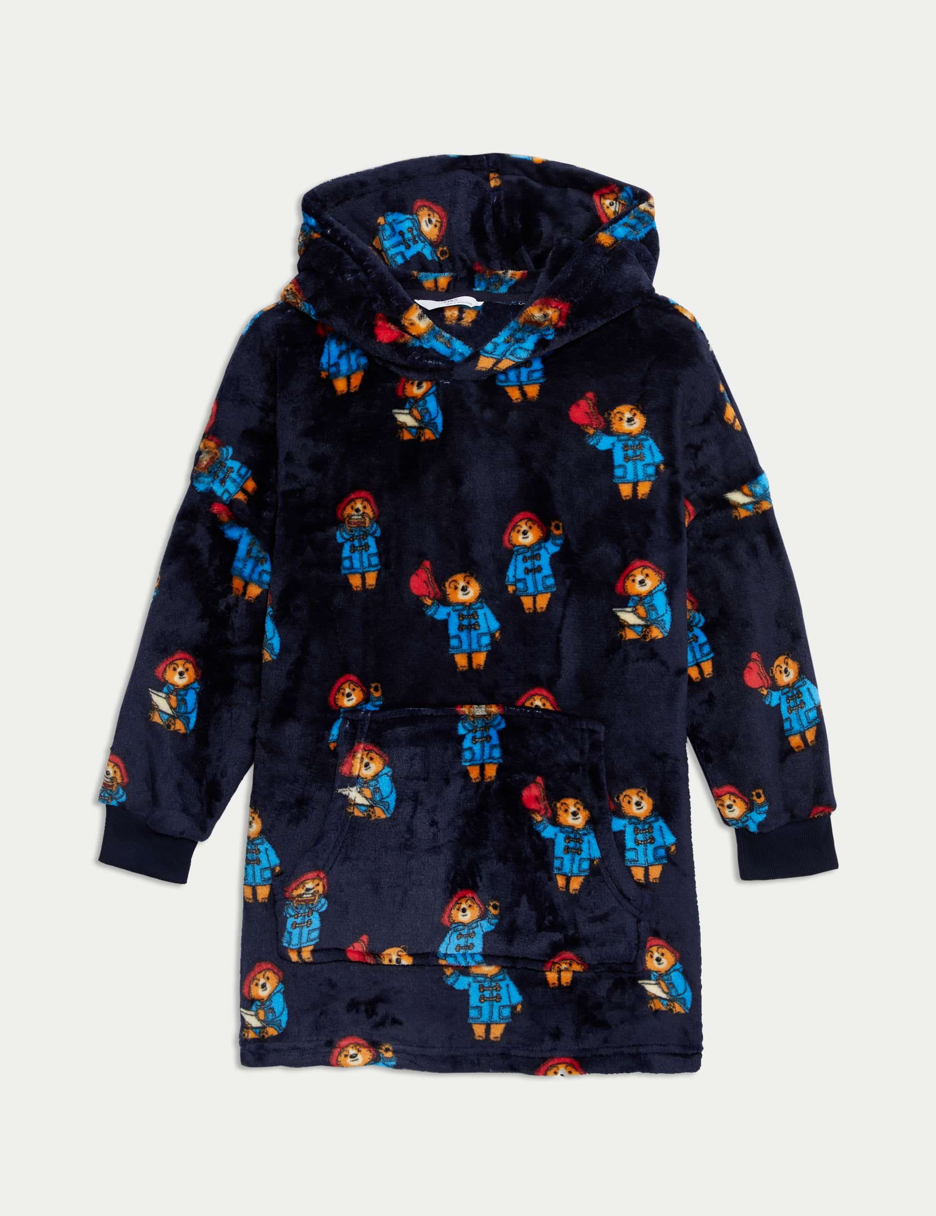 M&S Girls Paddington Fleece Oversized Hoodie (3-8 Yrs) - 5-6 Y - Navy Mix, Navy Mix