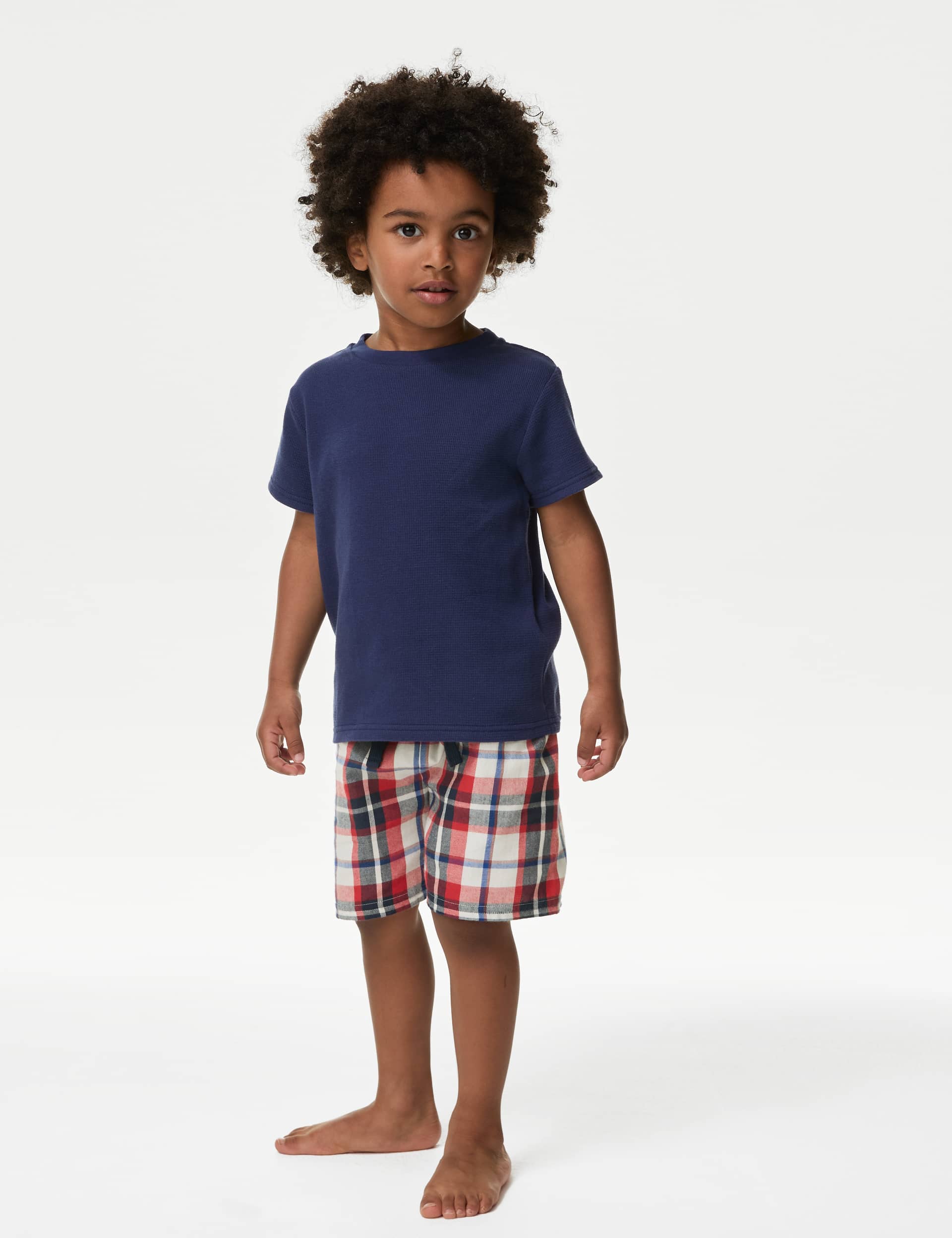 M&S Boys Pure Cotton Check Pyjamas (1-8 Yrs)