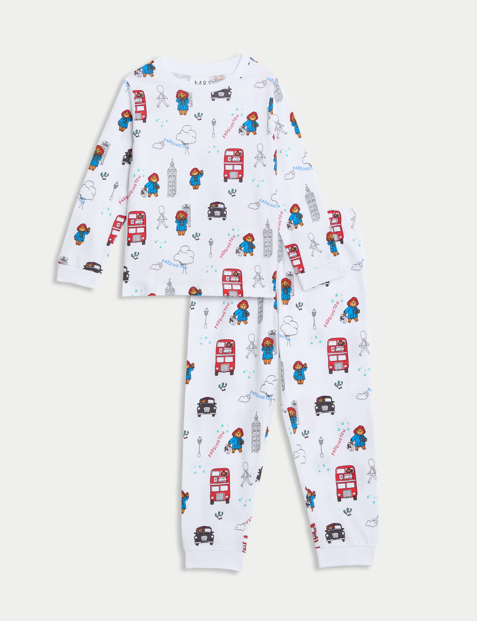 M&S Boys Pure Cotton Paddington Pyjamas (1-7 Yrs) - 3-4 Y - Ivory, Ivory