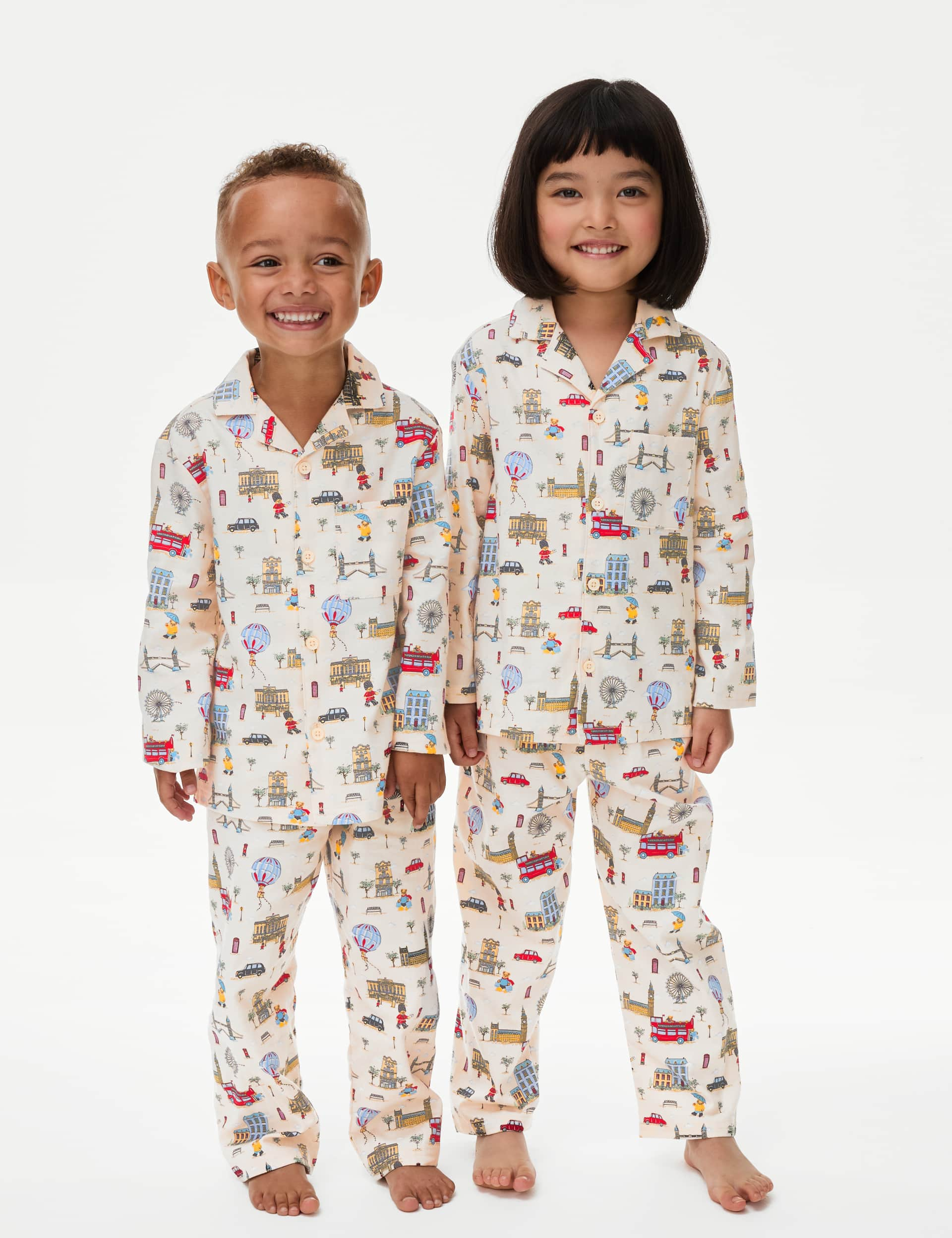 Pure Cotton Spencer Bear Pyjamas (1-16 Yrs) - 7-8 Y - Ivory Mix, Ivory Mix