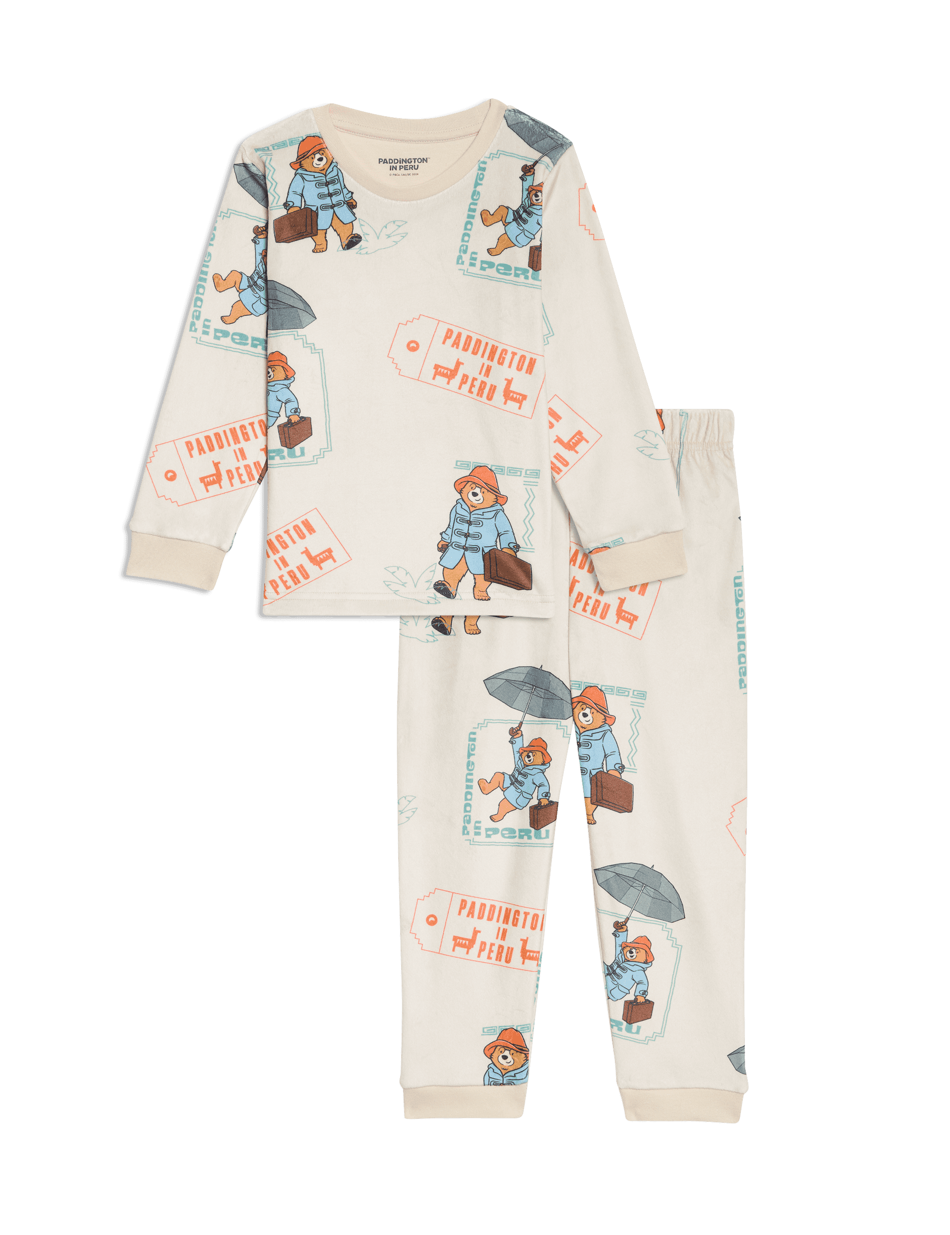 M&S Collection Boys Paddington Velour Pyjamas (1-7 Yrs) - 2-3 Y - Calico, Calico