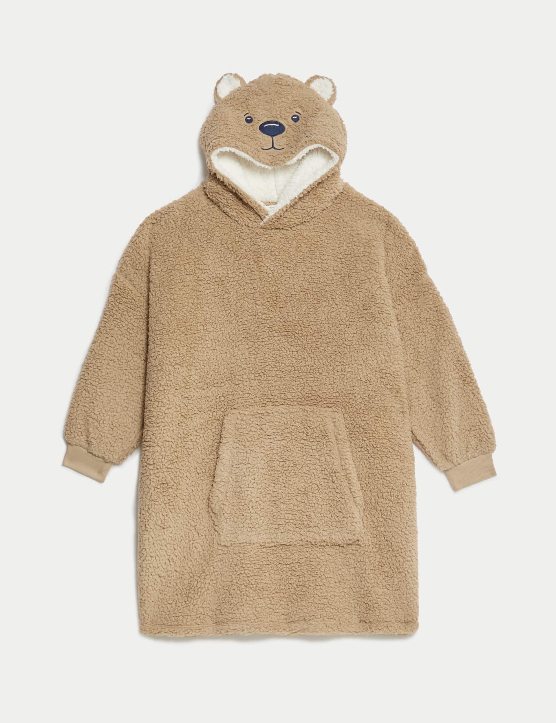 Spencer Bear Oversized Hoodie (3-16 Yrs) - 7-8 Y - Brown, Brown