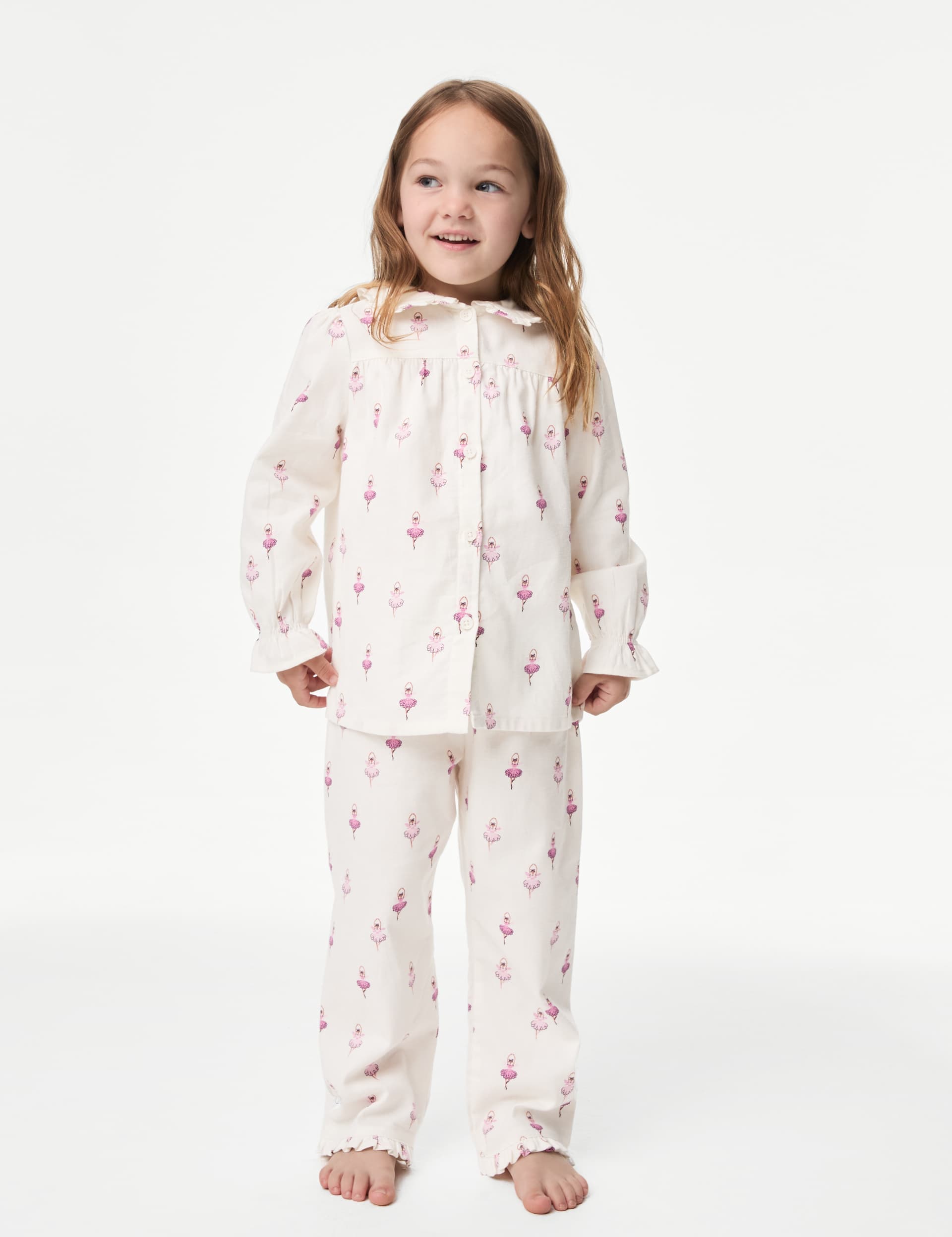 M&S Girls Pure Cotton Ballerina Pyjamas (1-8 Yrs)